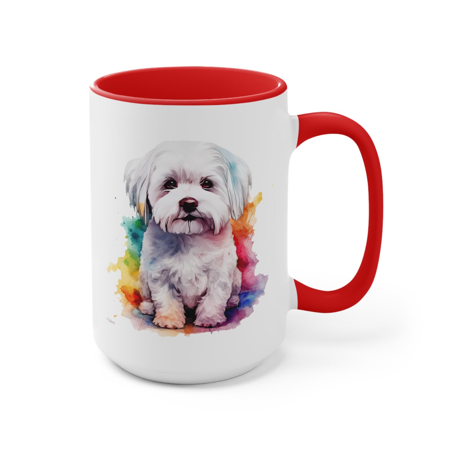 Maltese Dog 3 Accent Mugs
