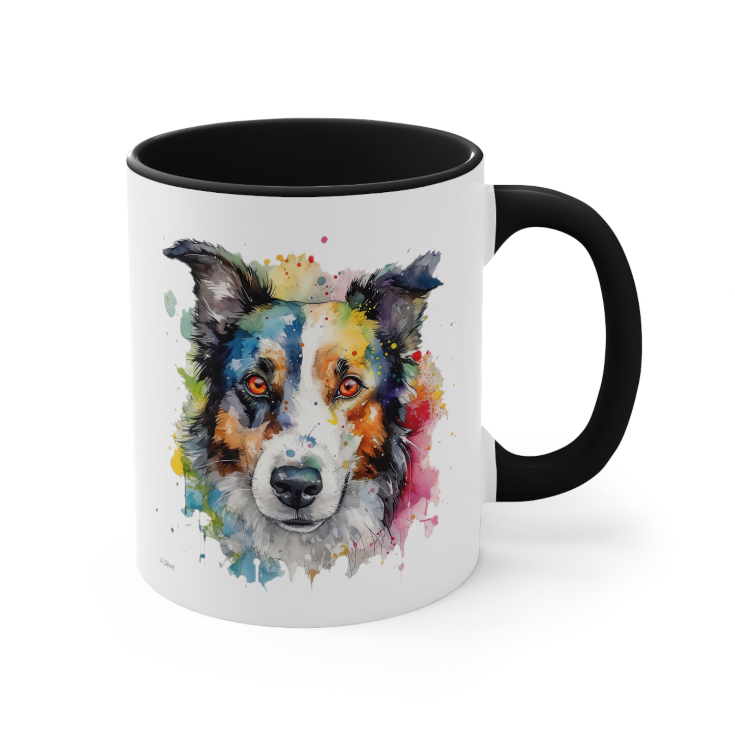 Border Collie 3 Accent Mugs
