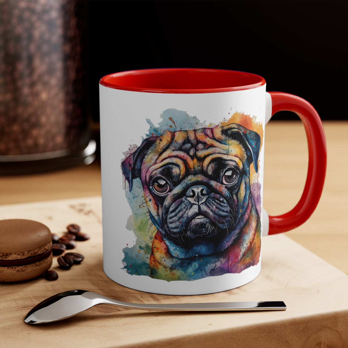 Pug 2 Accent Mugs