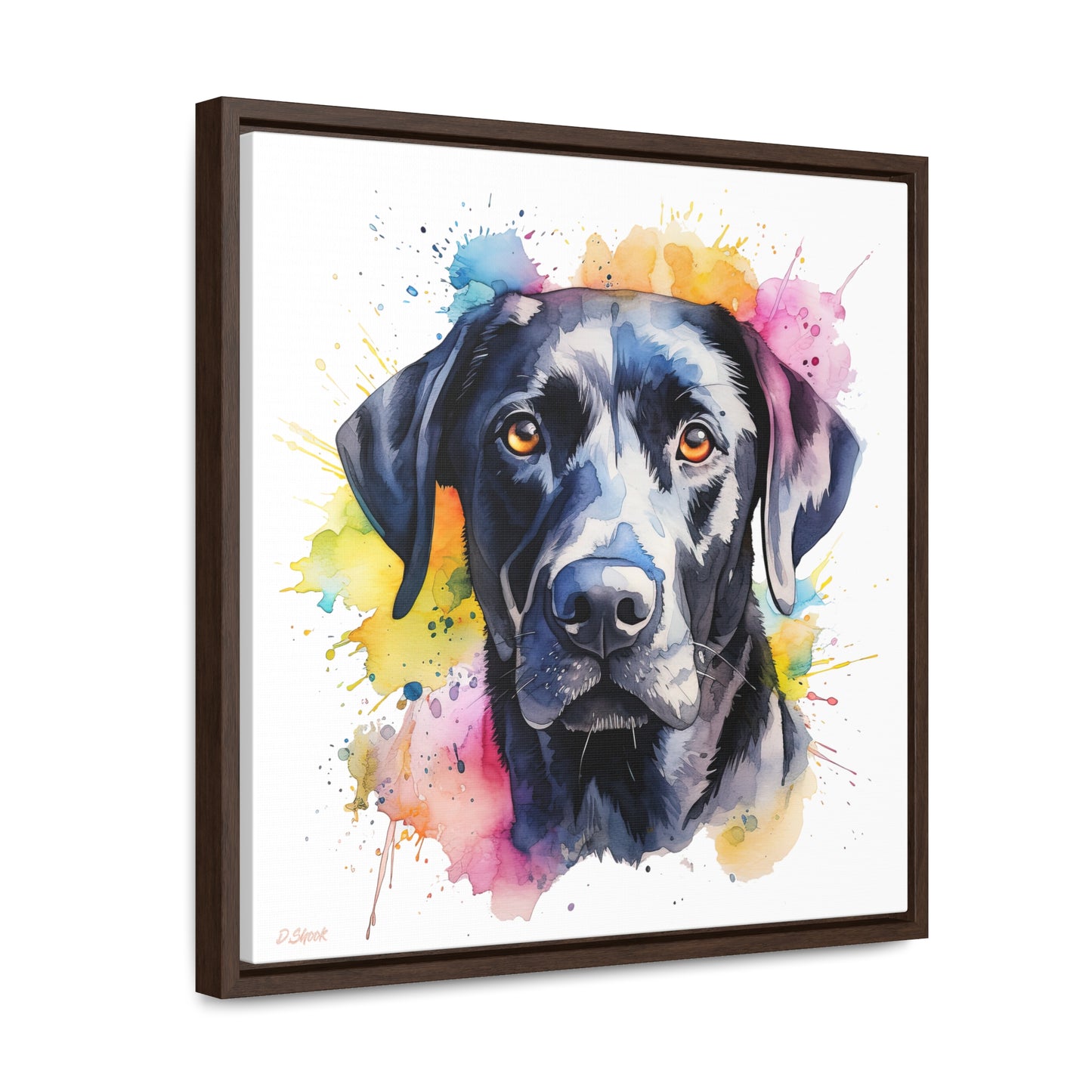 Black Lab 4 Gallery Canvas Wraps, Square Frame