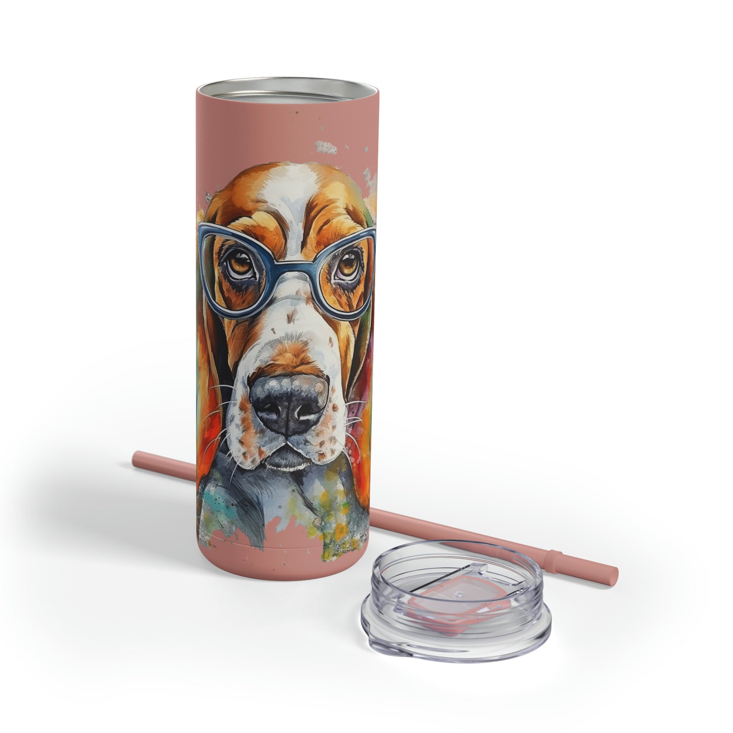 Basset Hound 5 Maars Maker Skinny Matte Tumbler, 20oz