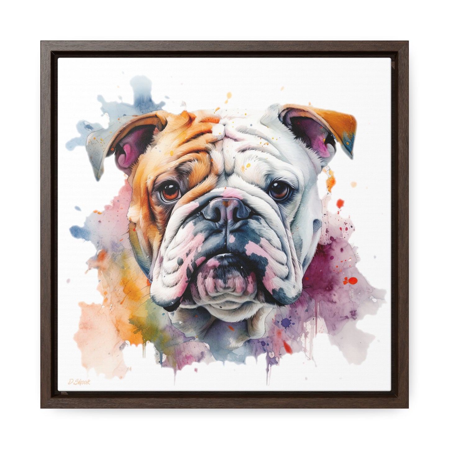 bulldog 1 Gallery Canvas Wraps, Square Frame