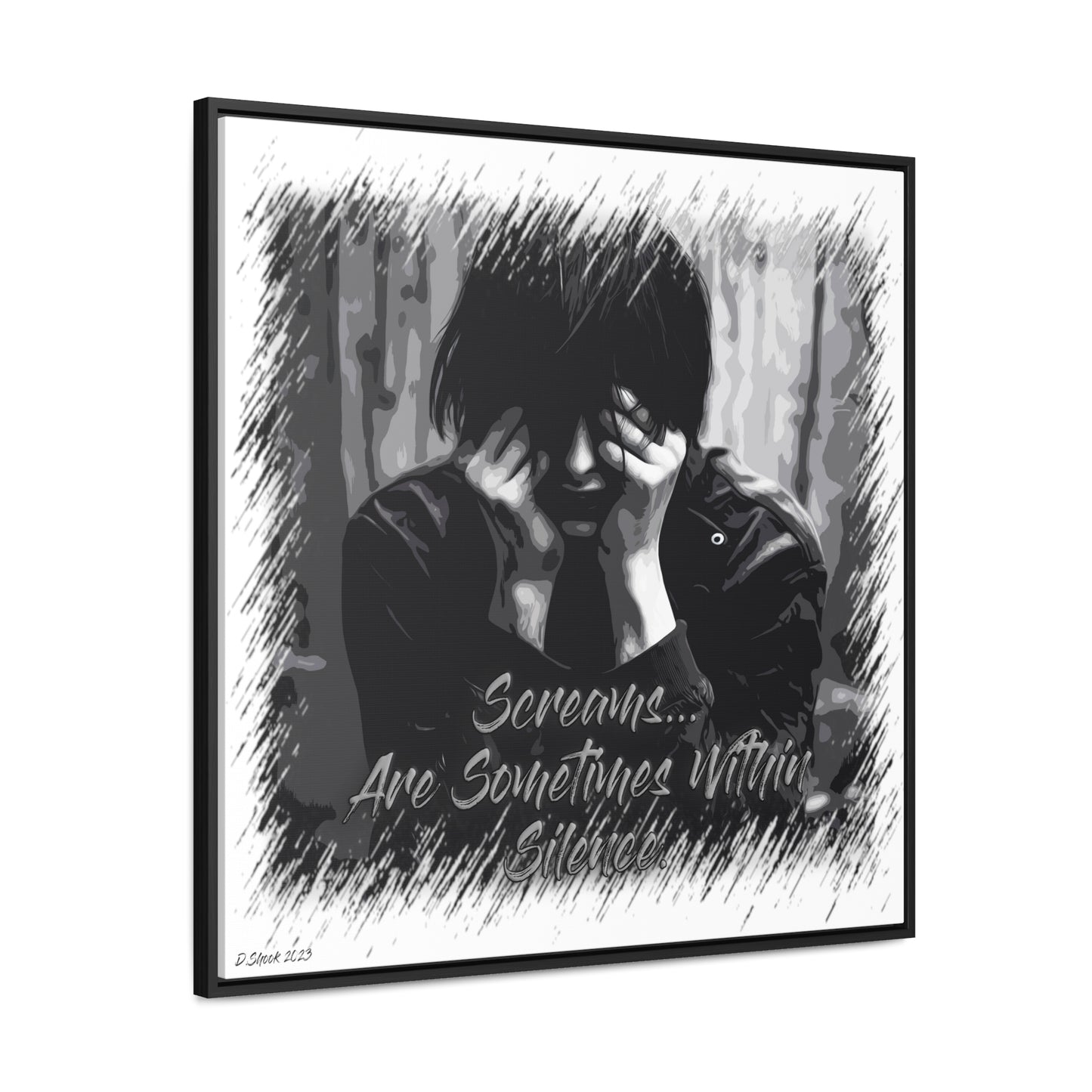 Print Title: Screams, Gallery Canvas Wraps, Square Frame