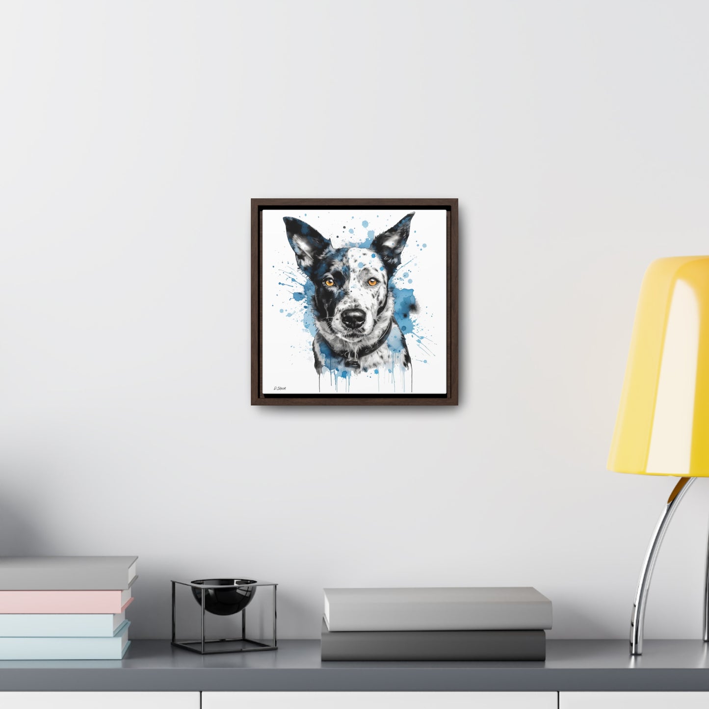 Blue Heeler 3 Gallery Canvas Wraps, Square Frame