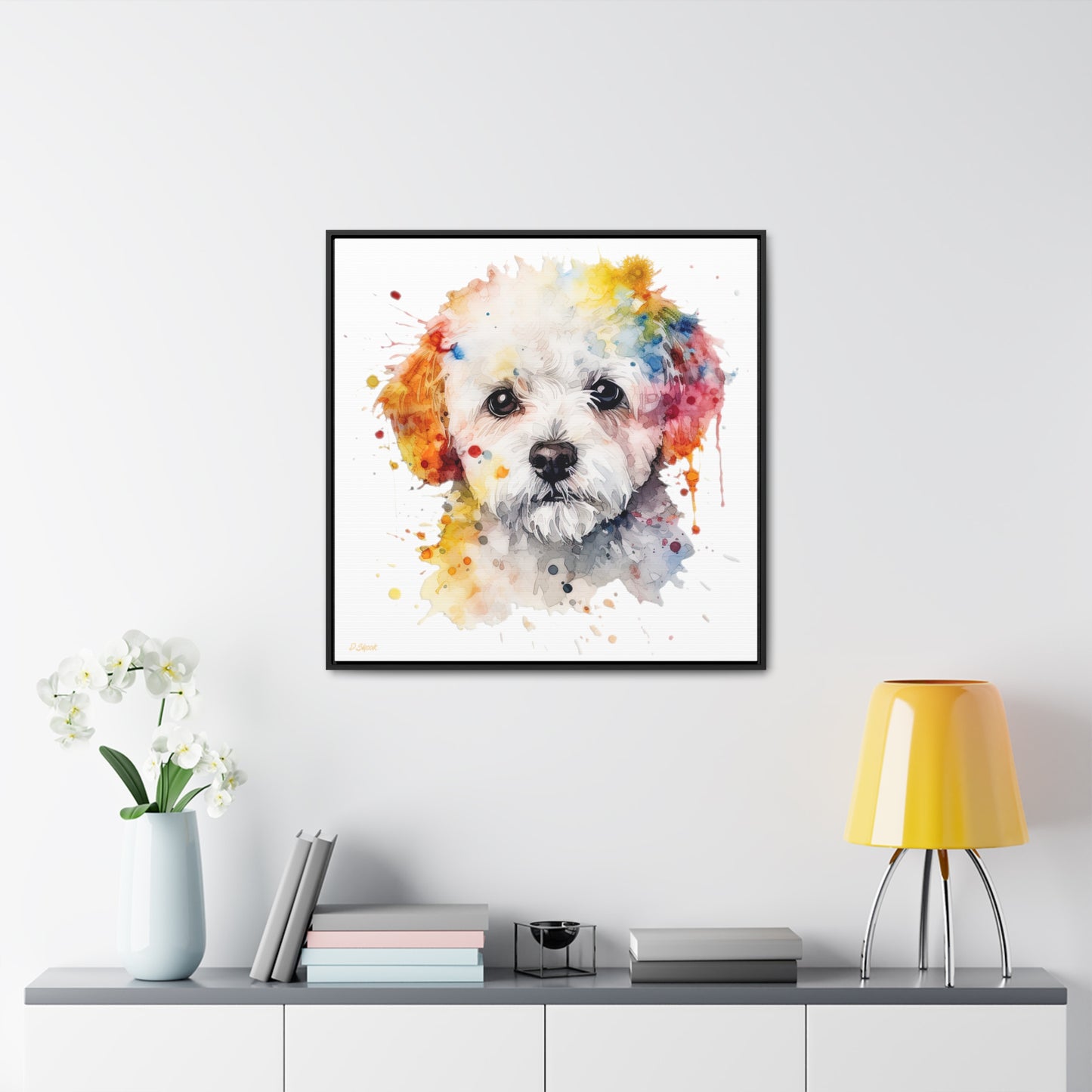 Bichon Frise 2 Gallery Canvas Wraps, Square Frame