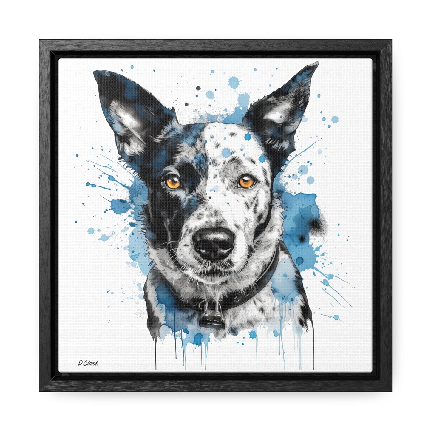 Blue Heeler 3 Gallery Canvas Wraps, Square Frame