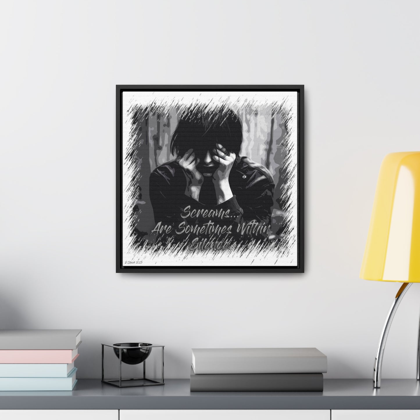 Print Title: Screams, Gallery Canvas Wraps, Square Frame