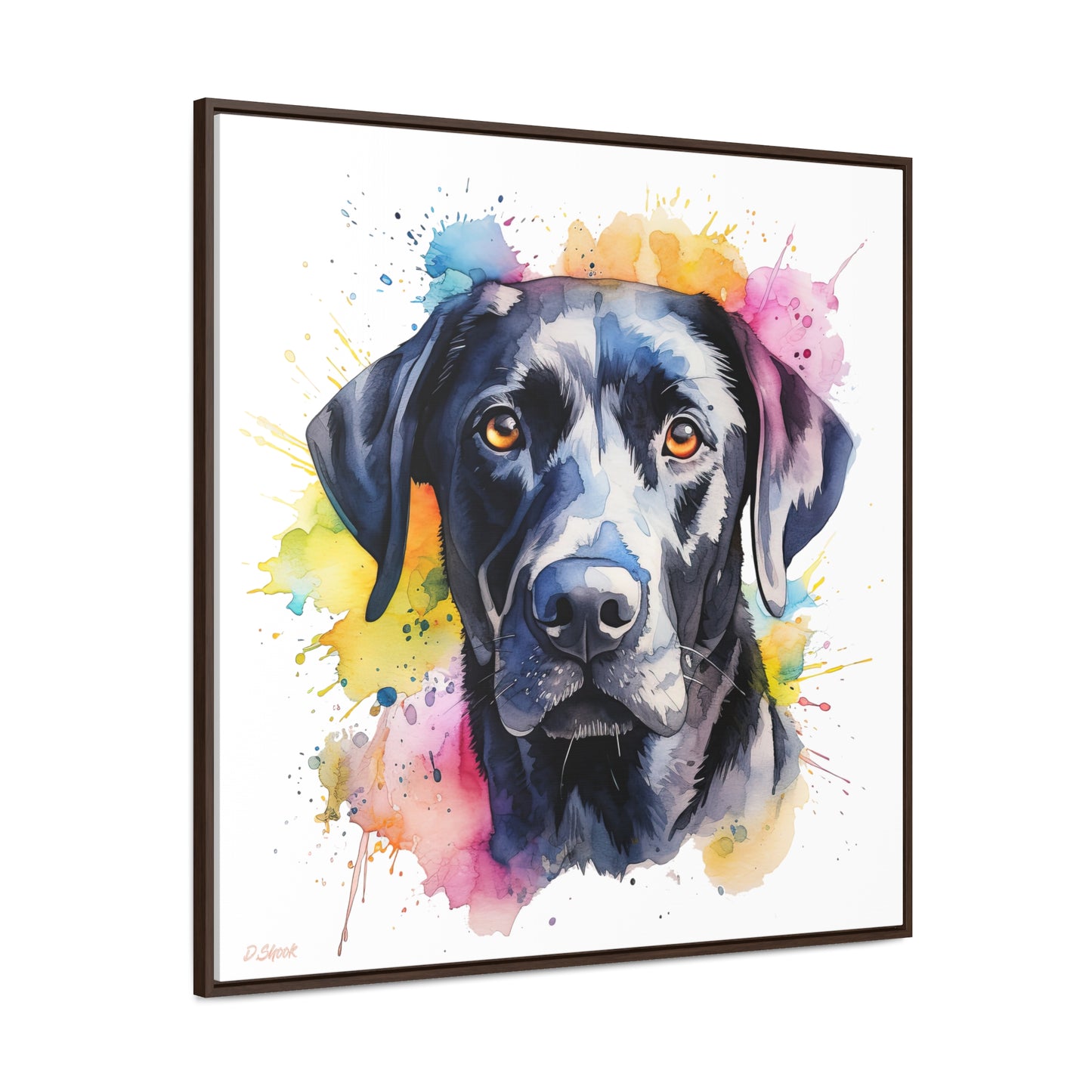 Black Lab 4 Gallery Canvas Wraps, Square Frame