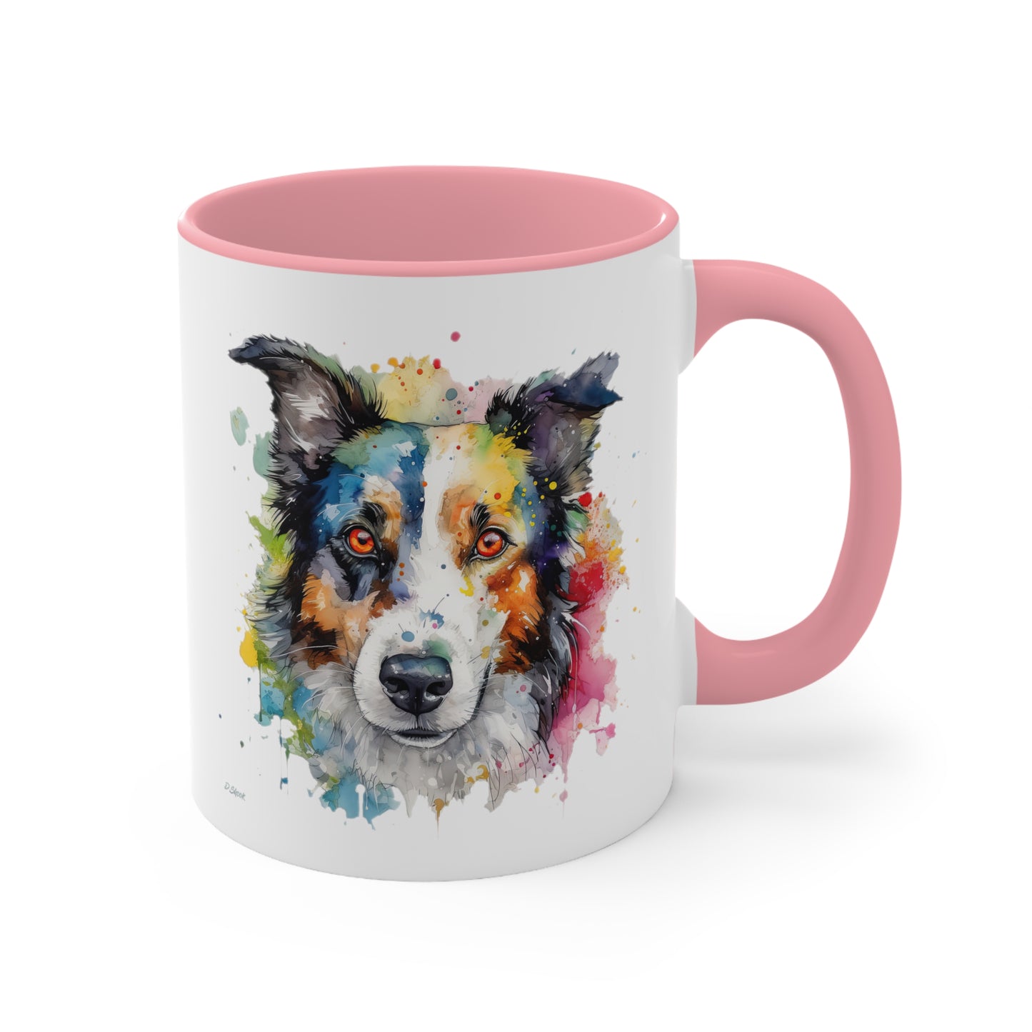 Border Collie 3 Accent Mugs