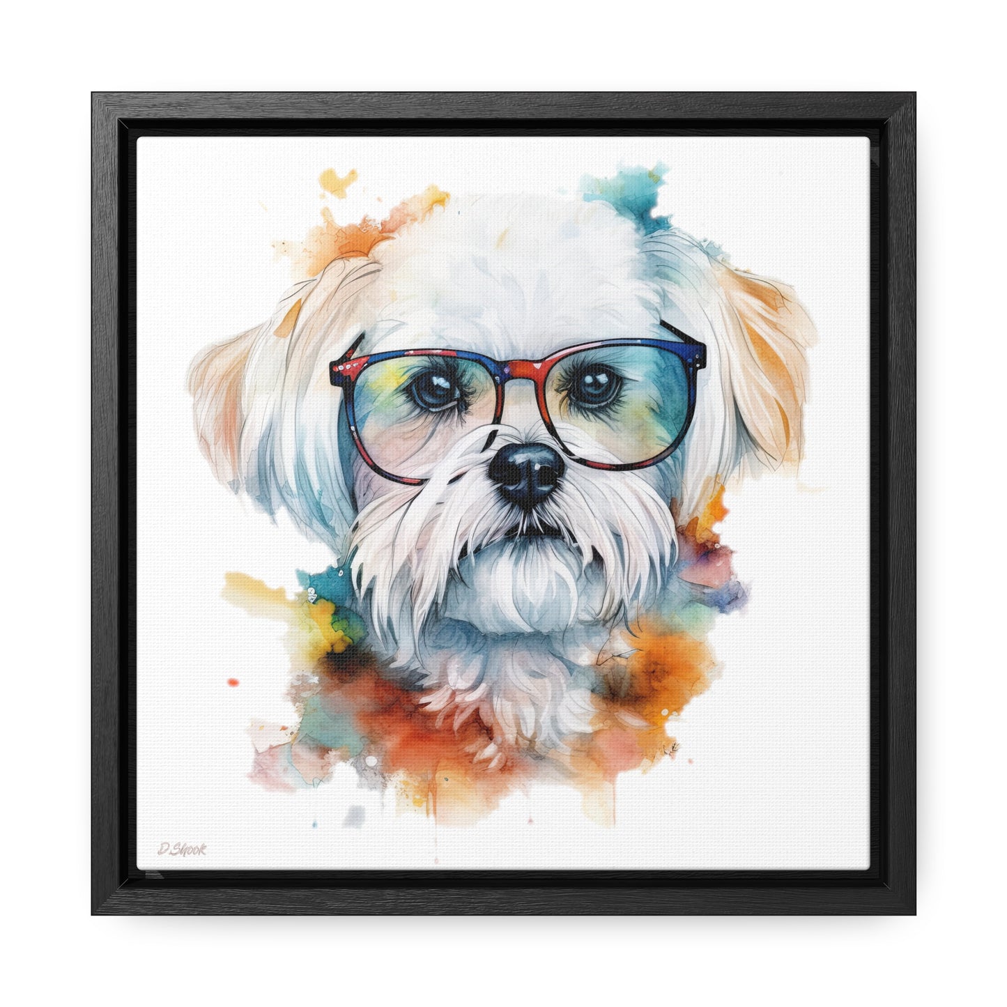 Maltese Dog 5 Gallery Canvas Wraps, Square Frame