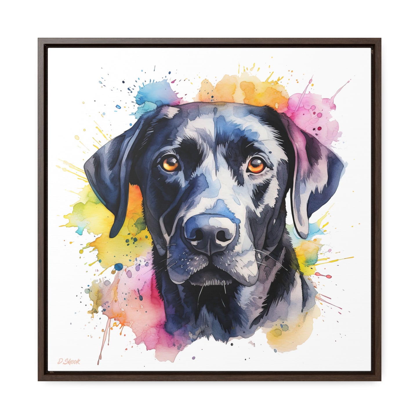 Black Lab 4 Gallery Canvas Wraps, Square Frame