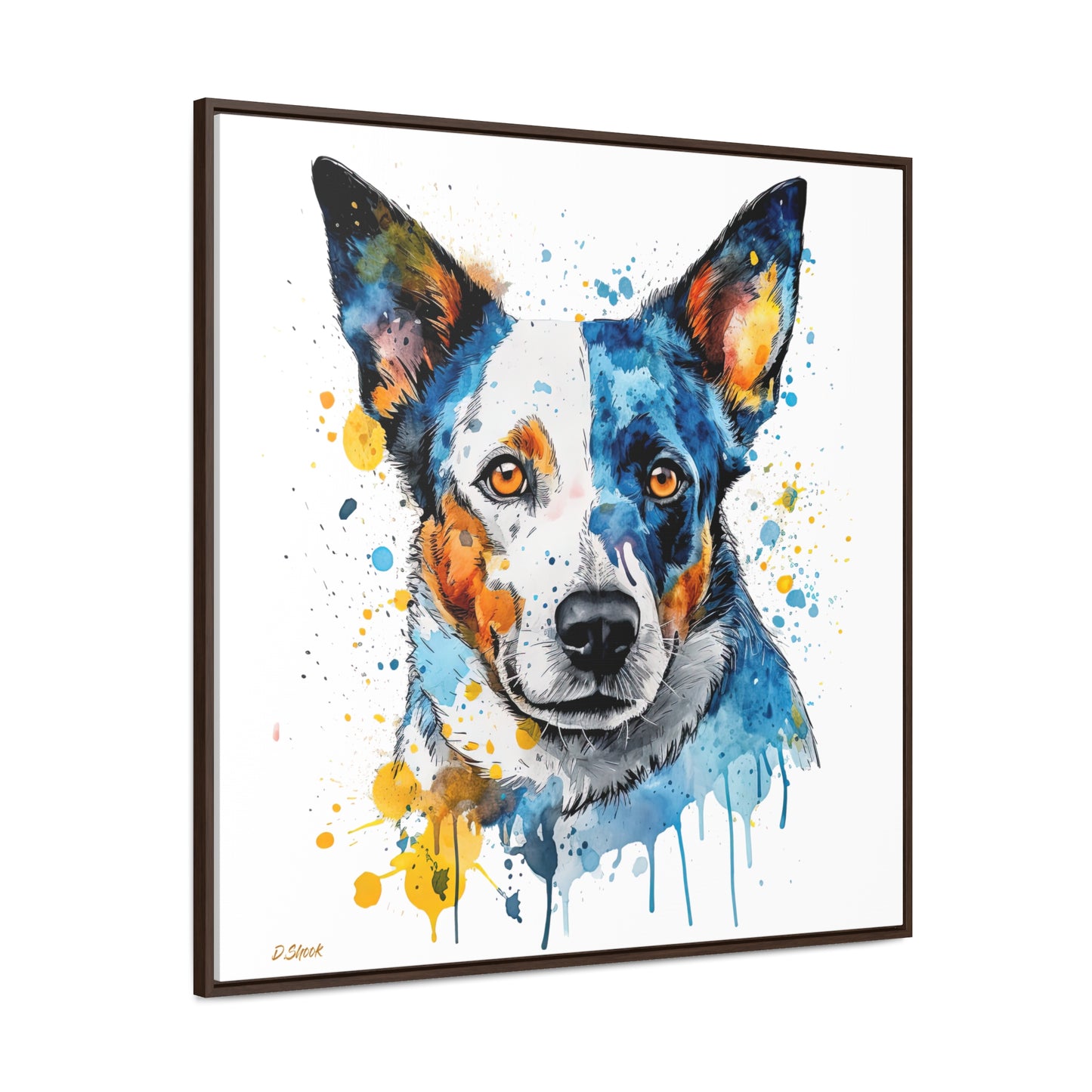 Blue Heeler 2 Gallery Canvas Wraps, Square Frame