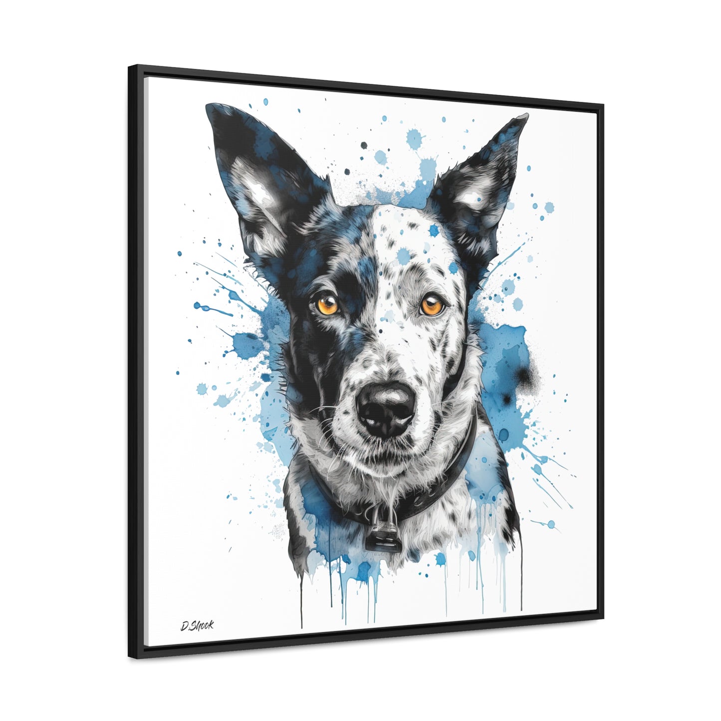 Blue Heeler 3 Gallery Canvas Wraps, Square Frame