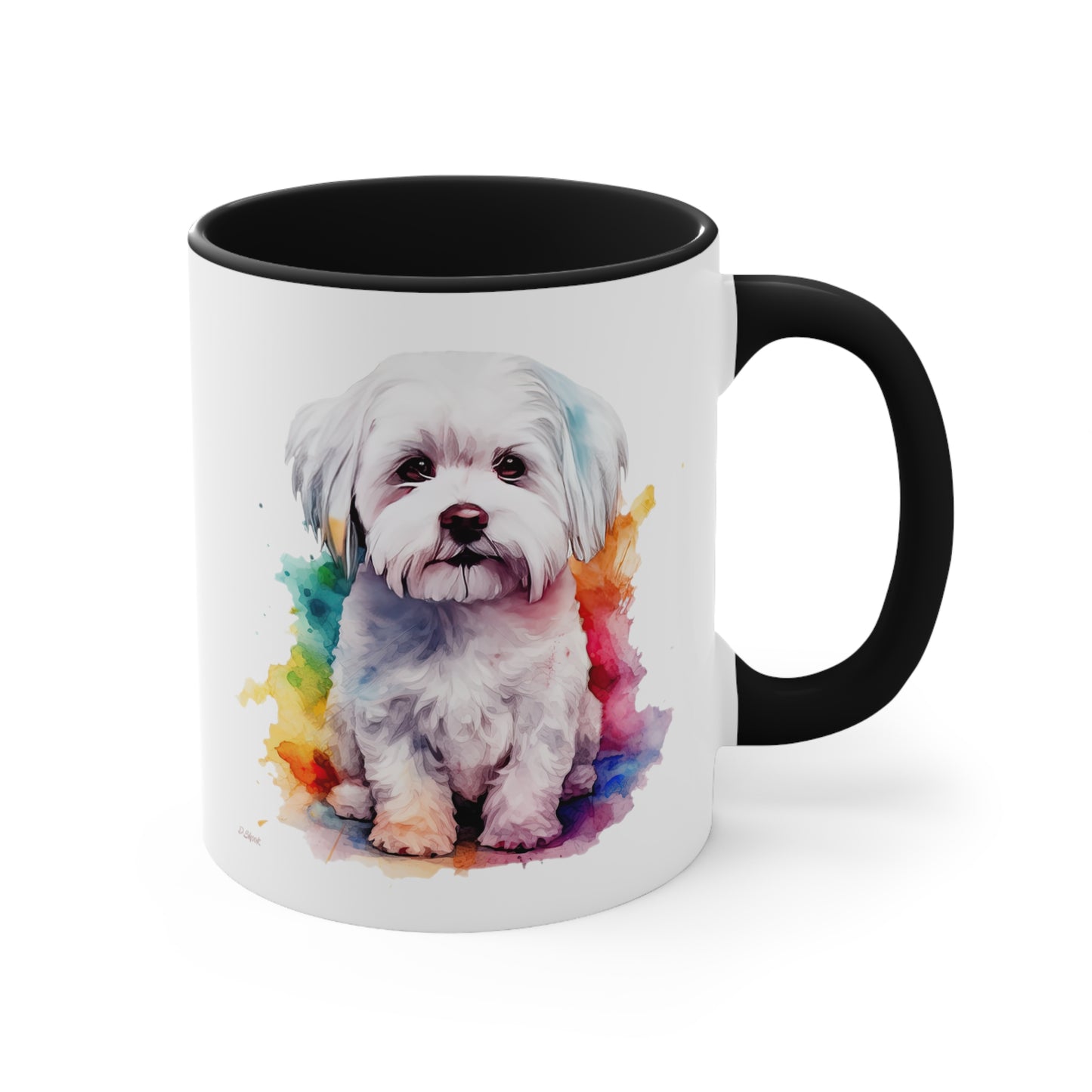 Maltese Dog 3 Accent Mugs