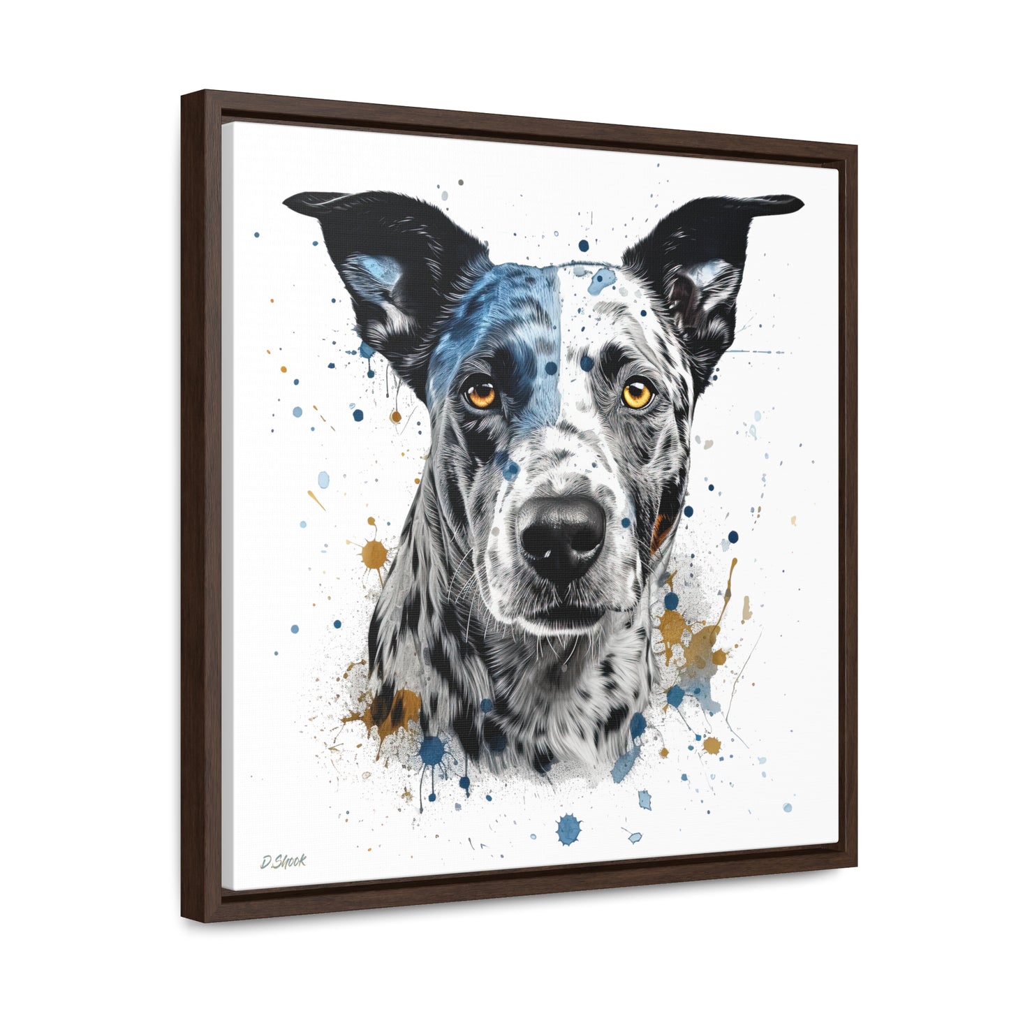 Blue Heeler 4 Gallery Canvas Wraps, Square Frame
