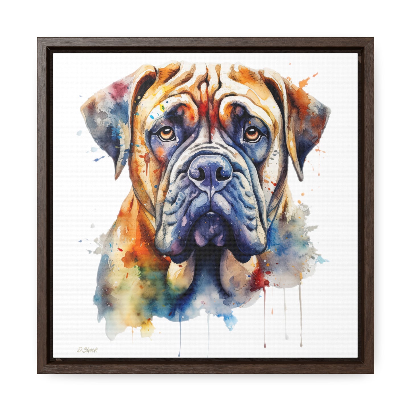Bullmastiff 3 Gallery Canvas Wraps, Square Frame