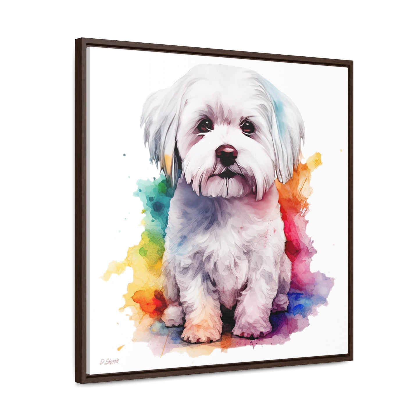 Maltese Dog 3 Gallery Canvas Wraps, Square Frame