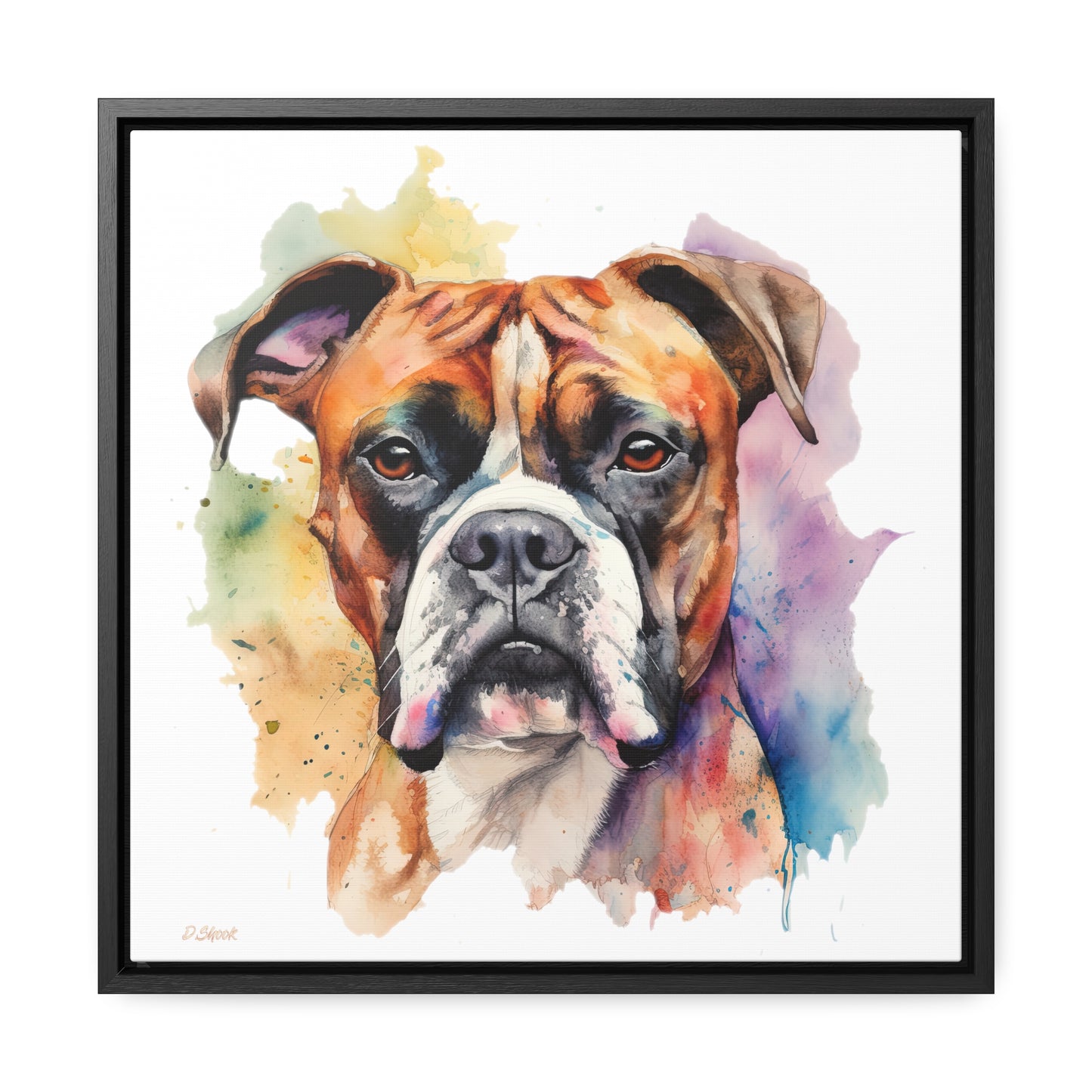 Boxer 2 Gallery Canvas Wraps, Square Frame