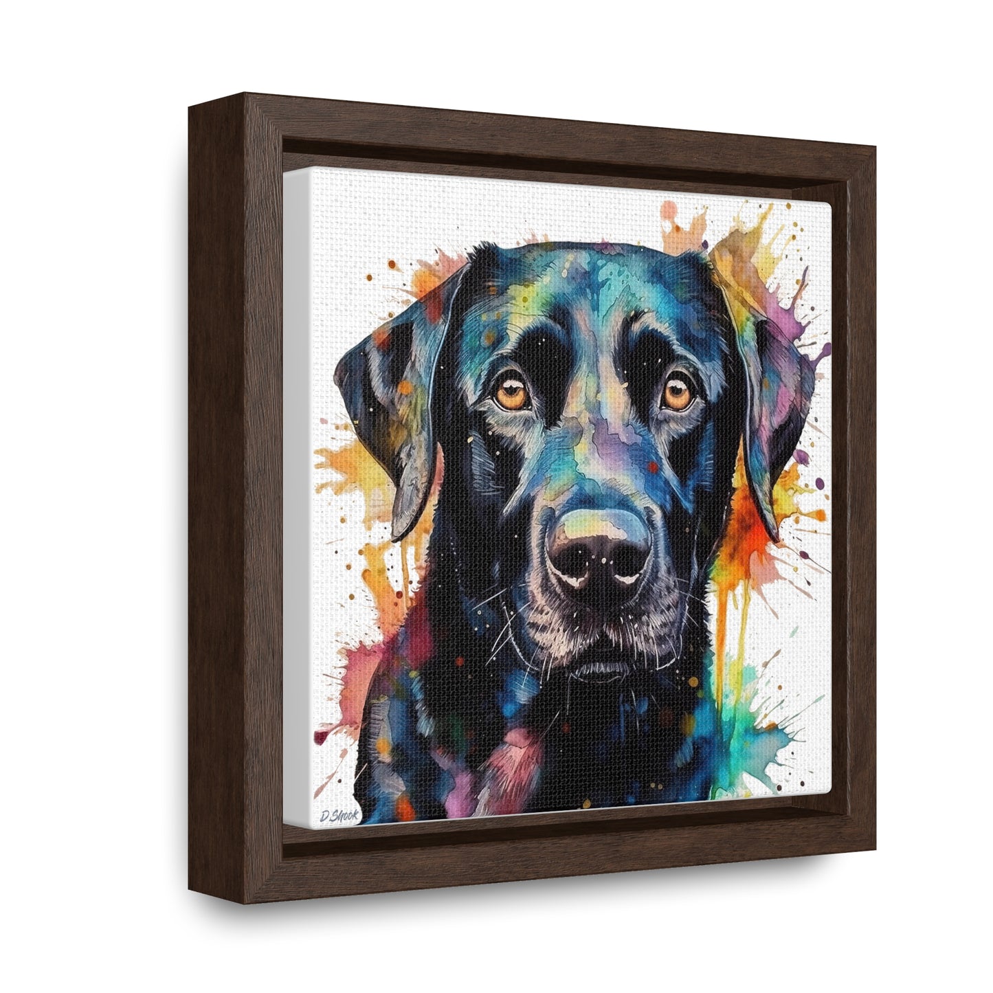 Black Lab 1 Gallery Canvas Wraps, Square Frame