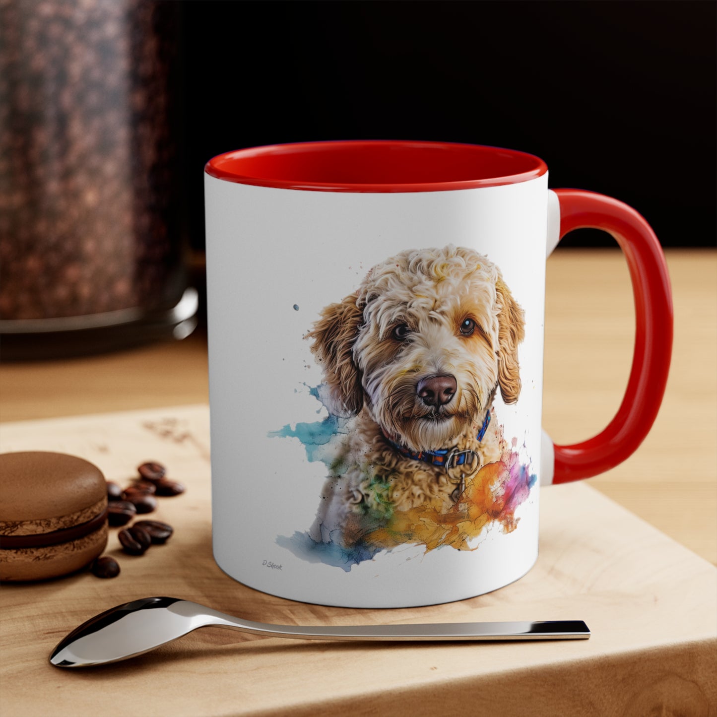Mini Golden Doodle 3 Accent Mugs