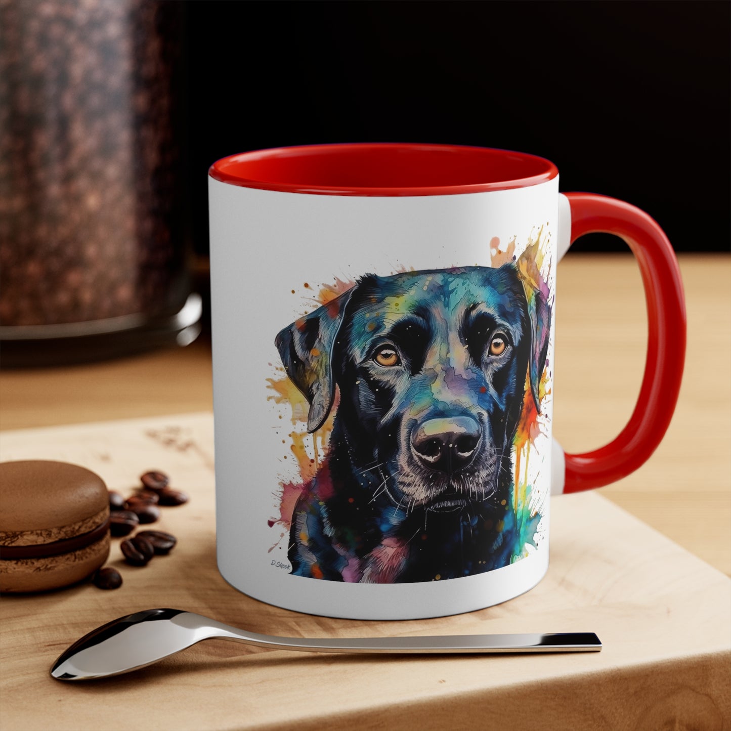 Black Lab 1 Accent Mugs