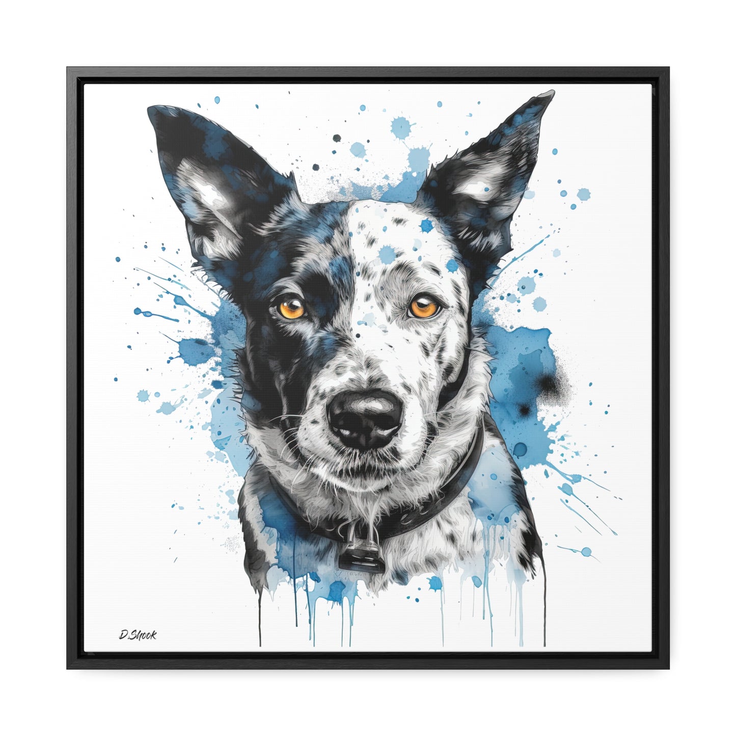 Blue Heeler 3 Gallery Canvas Wraps, Square Frame