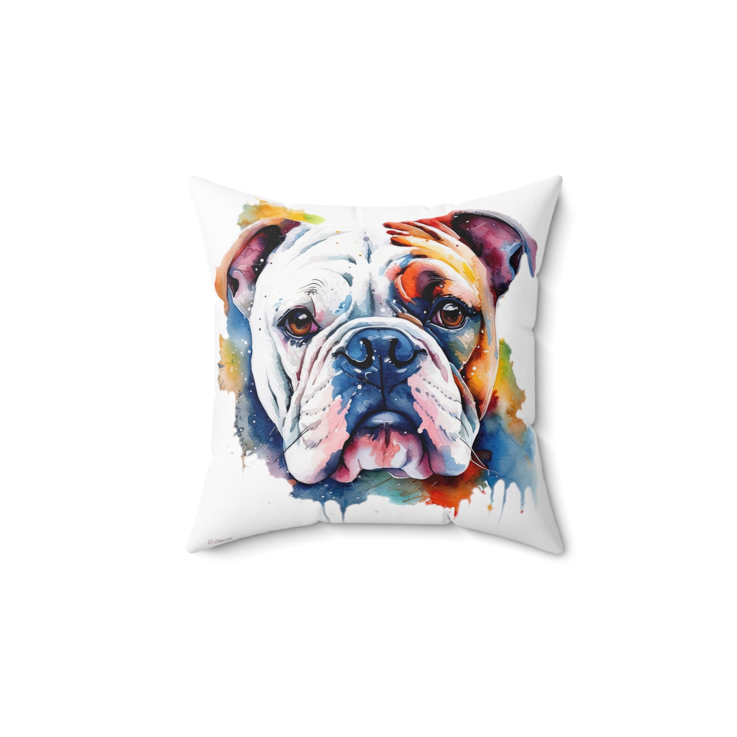 Bulldog 4 Spun Polyester Square Pillow