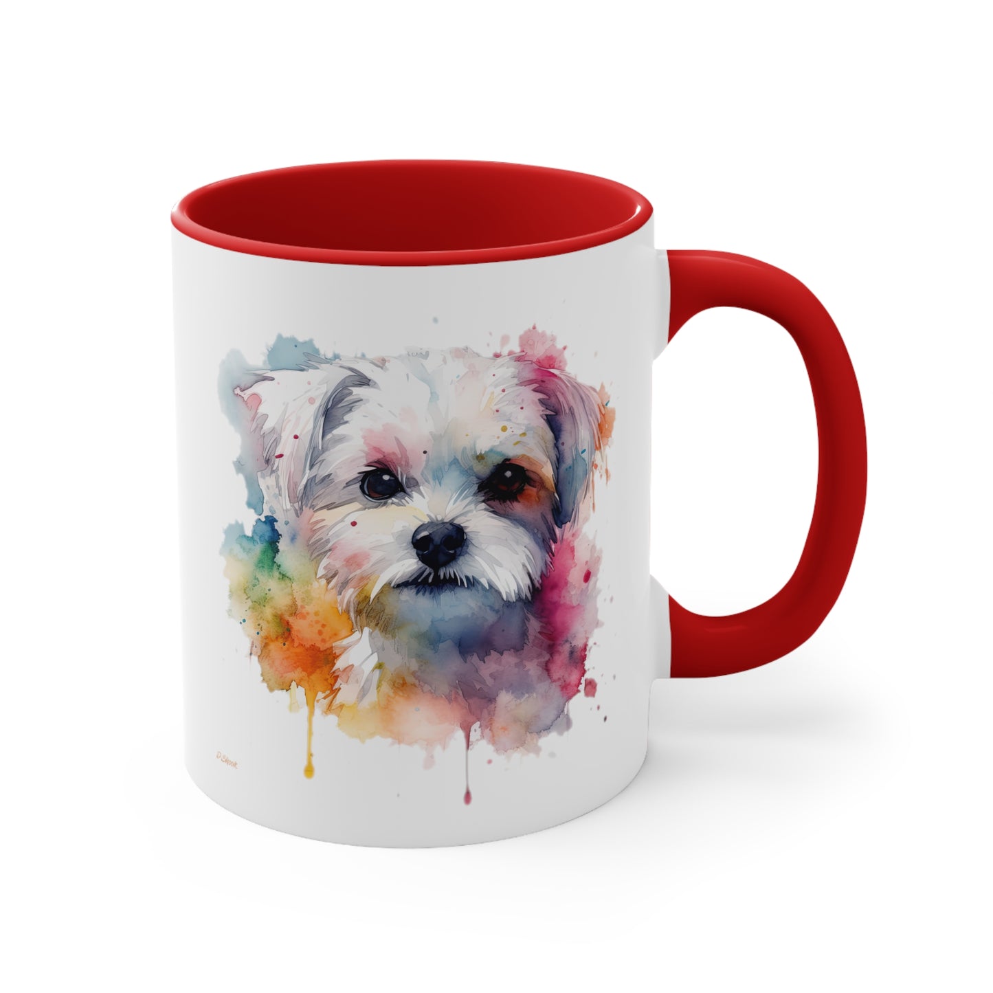 Maltese Dog 1 Accent Mugs