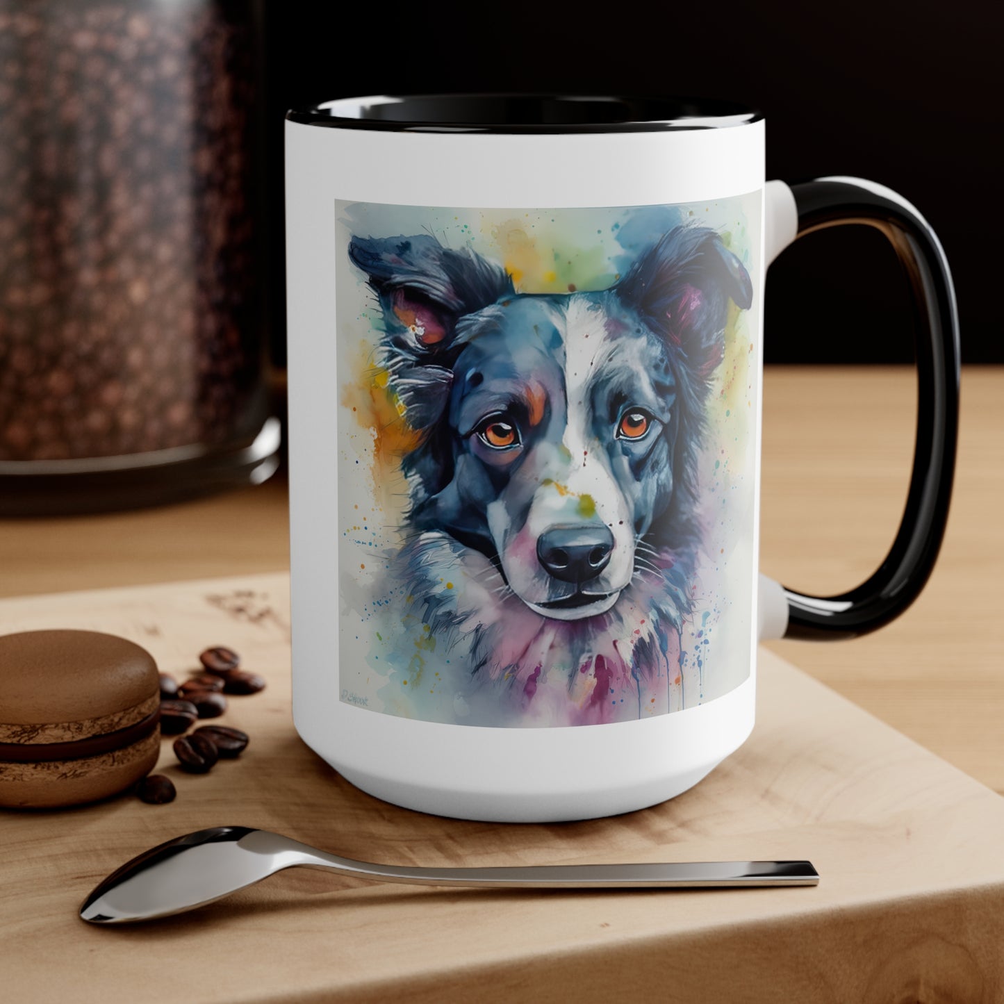 Border Collie 4 Accent Mugs
