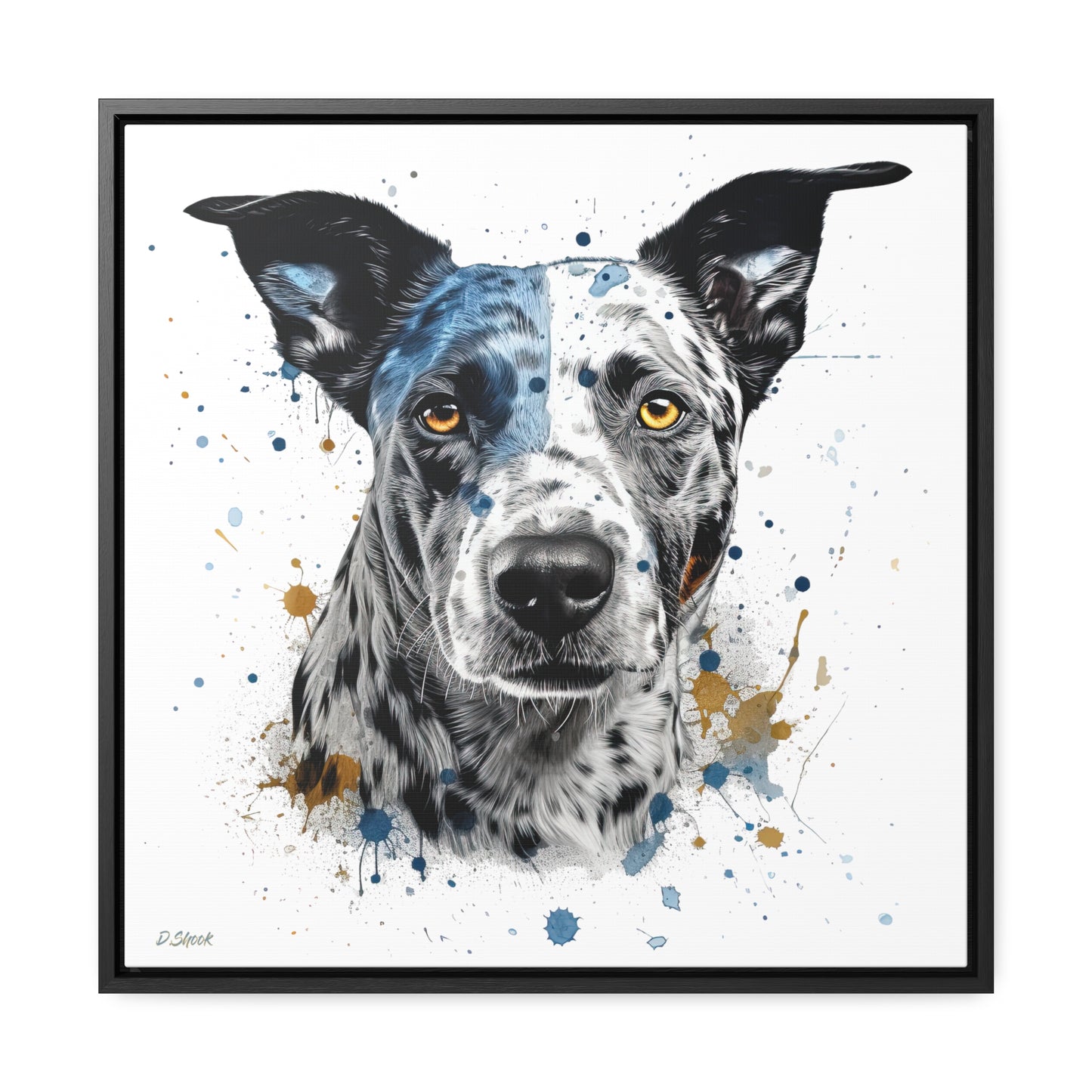 Blue Heeler 4 Gallery Canvas Wraps, Square Frame