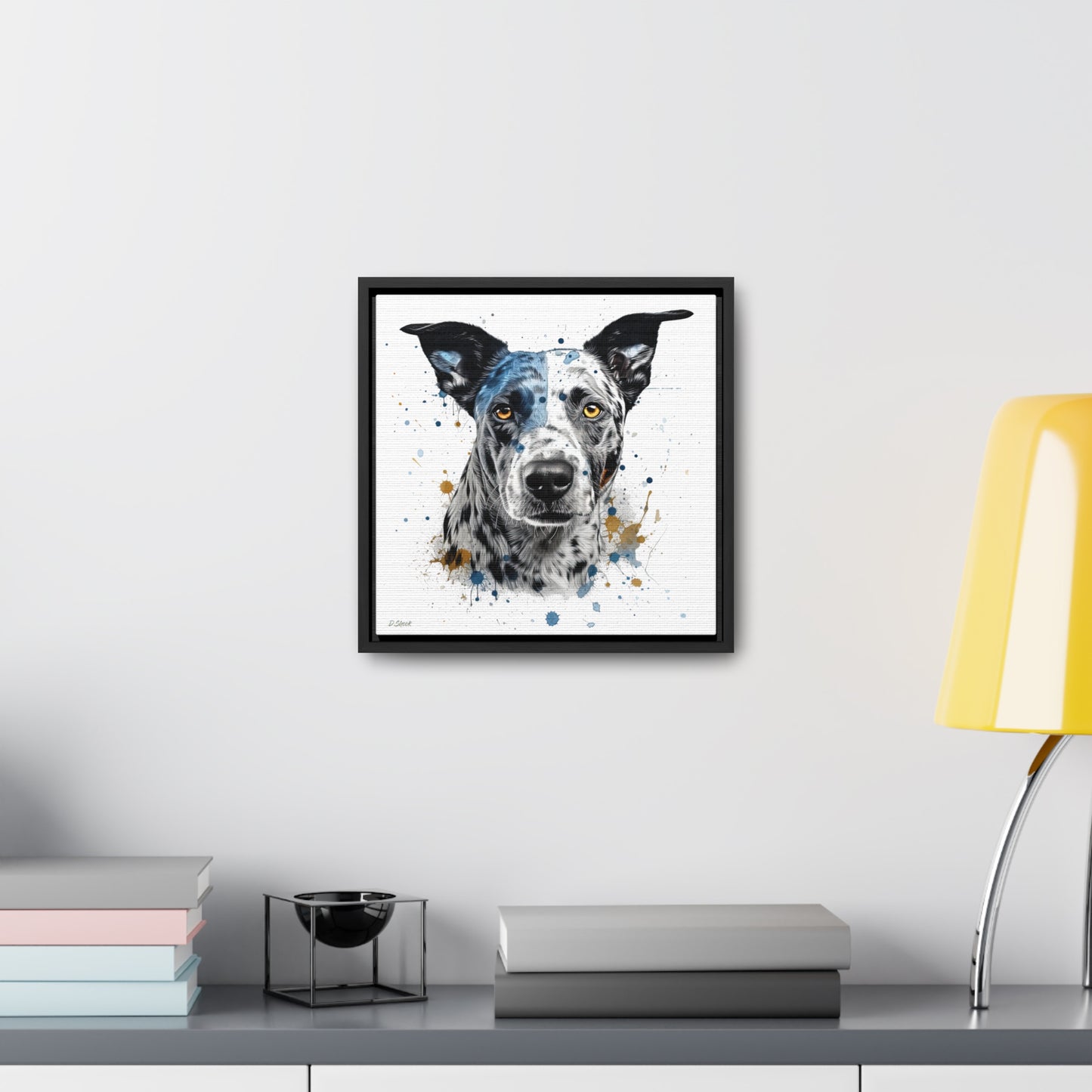 Blue Heeler 4 Gallery Canvas Wraps, Square Frame