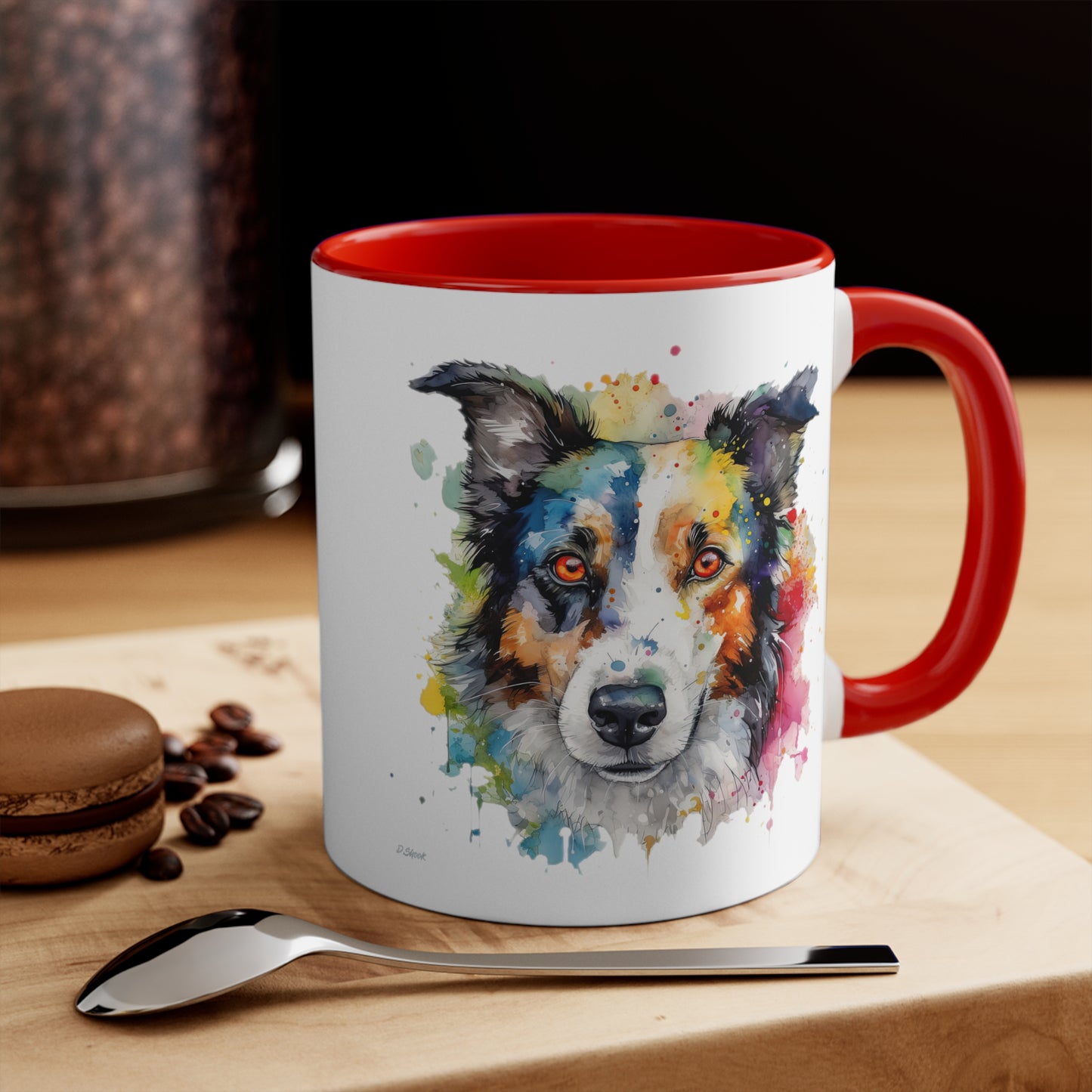 Border Collie 3 Accent Mugs