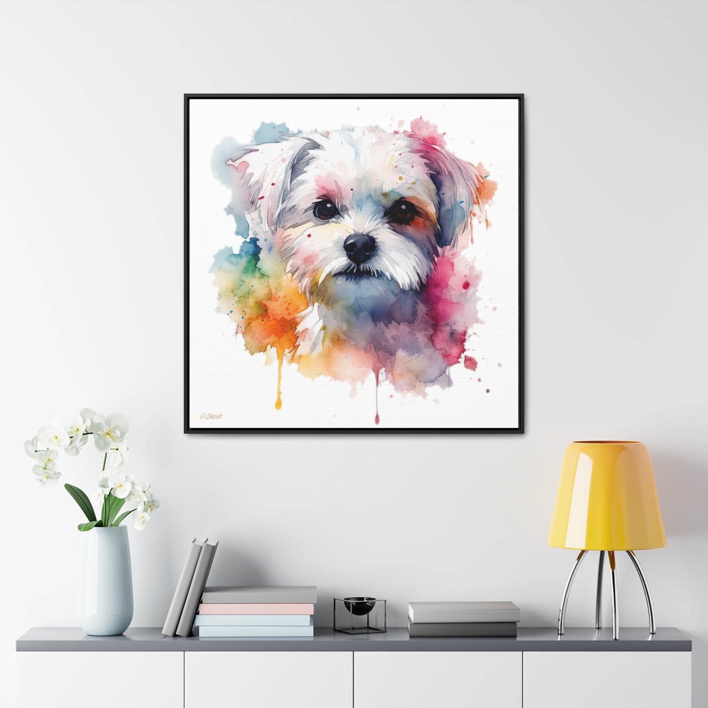 Maltese Dog 1 Gallery Canvas Wraps, Square Frame