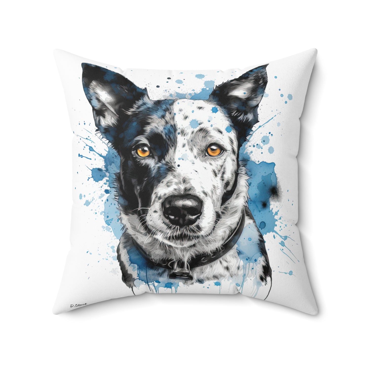Blue Heeler 3 Spun Polyester Square Pillow