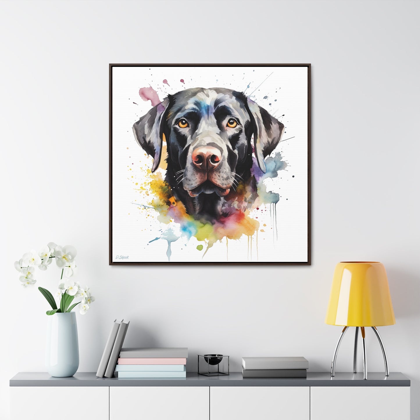 Black Lab 6 Gallery Canvas Wraps, Square Frame