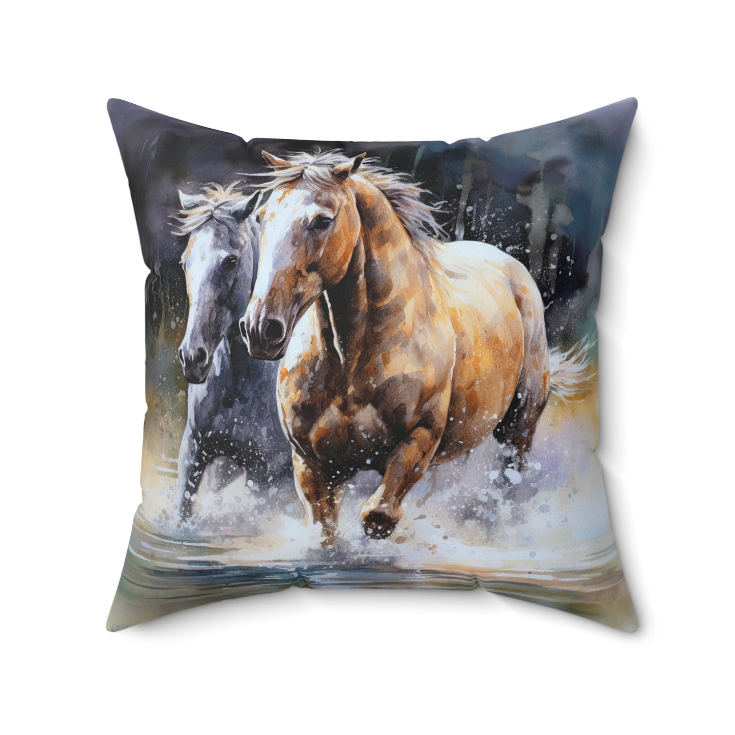 Horse Rescue 18 Spun Polyester Square Pillow