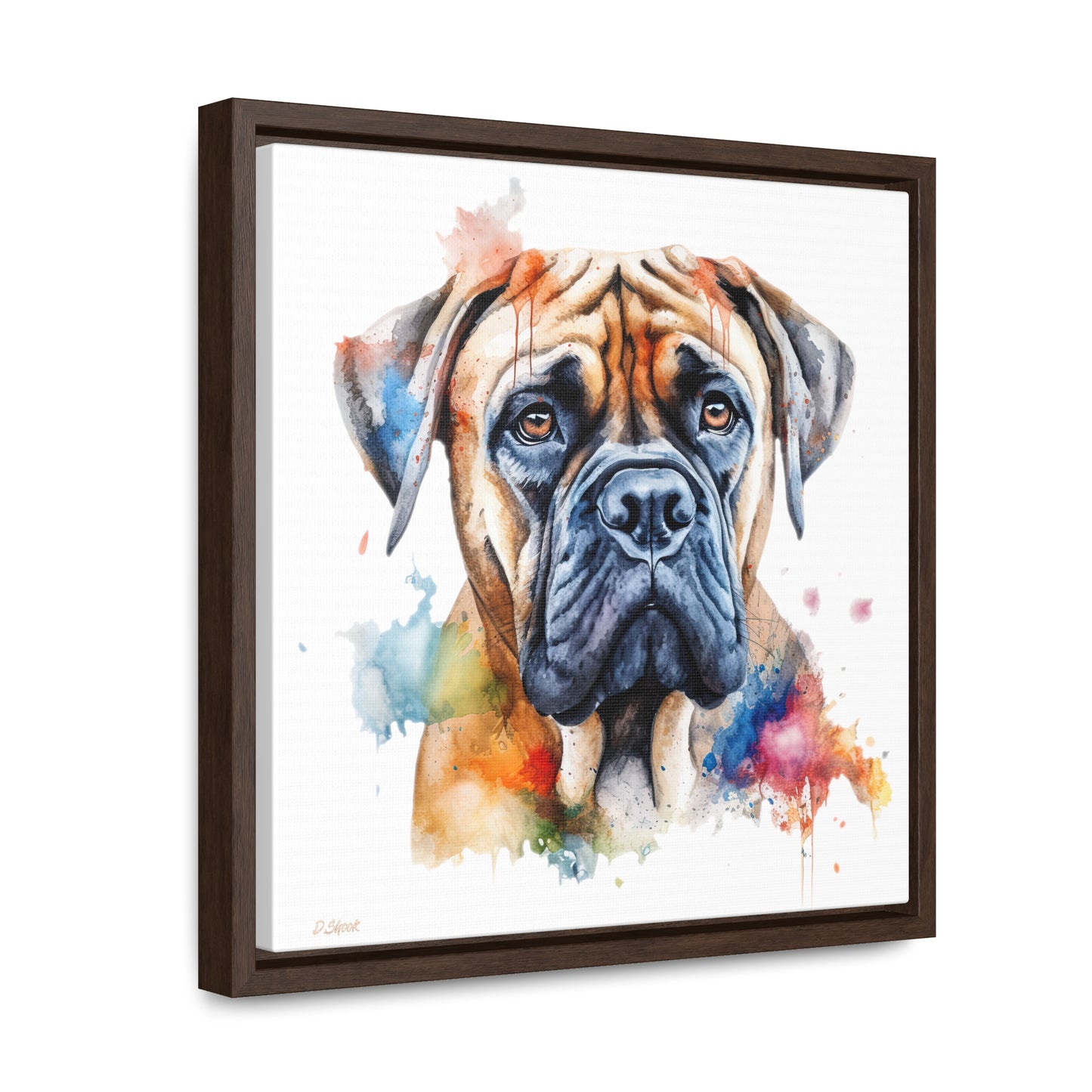 Bullmastiff 2 Gallery Canvas Wraps, Square Frame