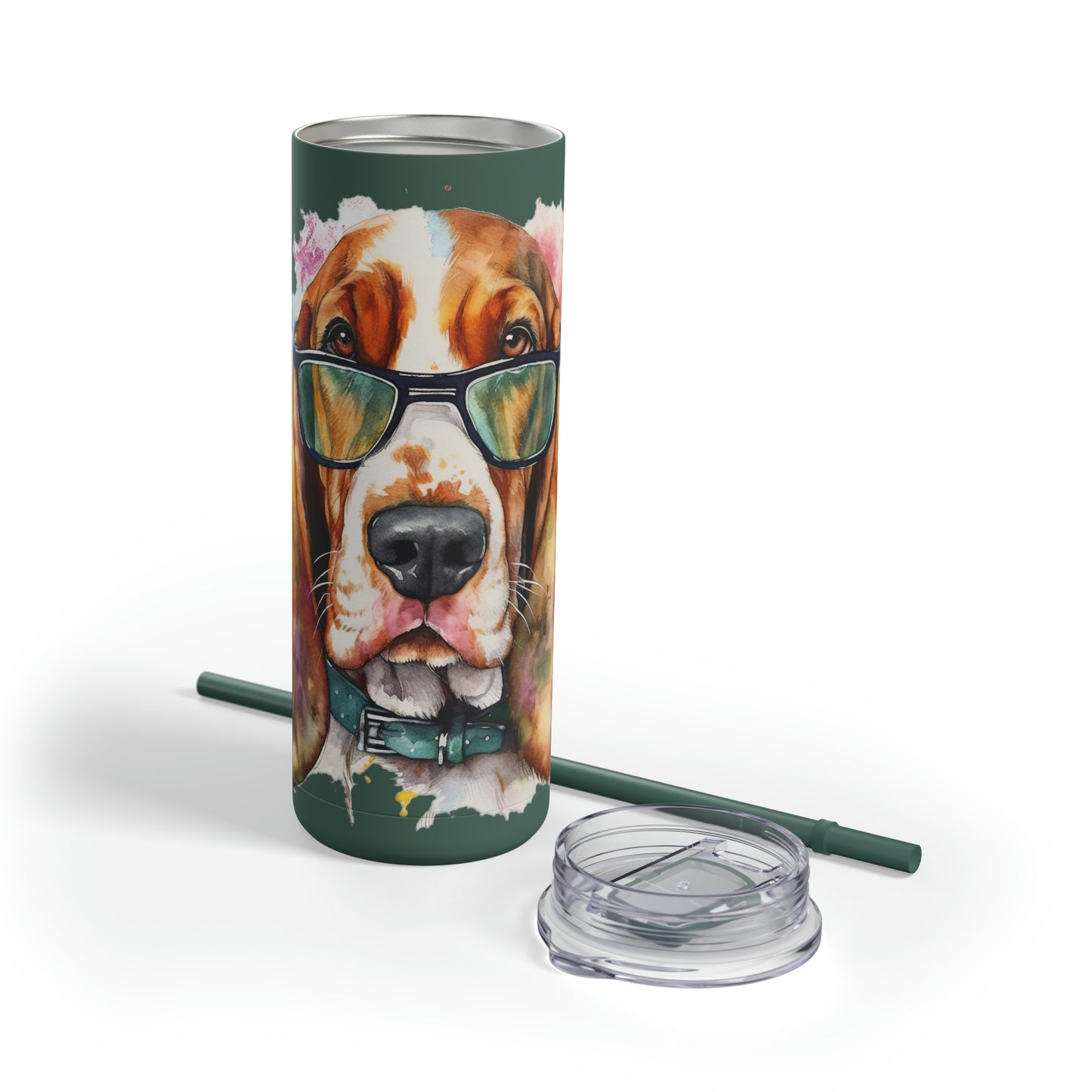 Basset Hound 6 Maars Maker Skinny Matte Tumbler, 20oz