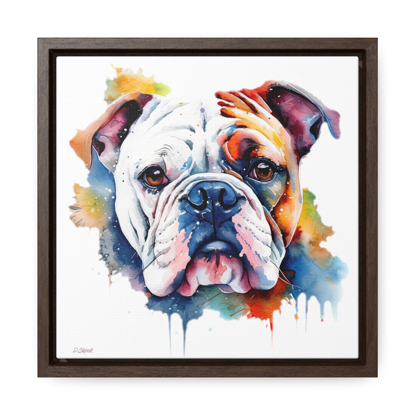 bulldog 4 Gallery Canvas Wraps, Square Frame
