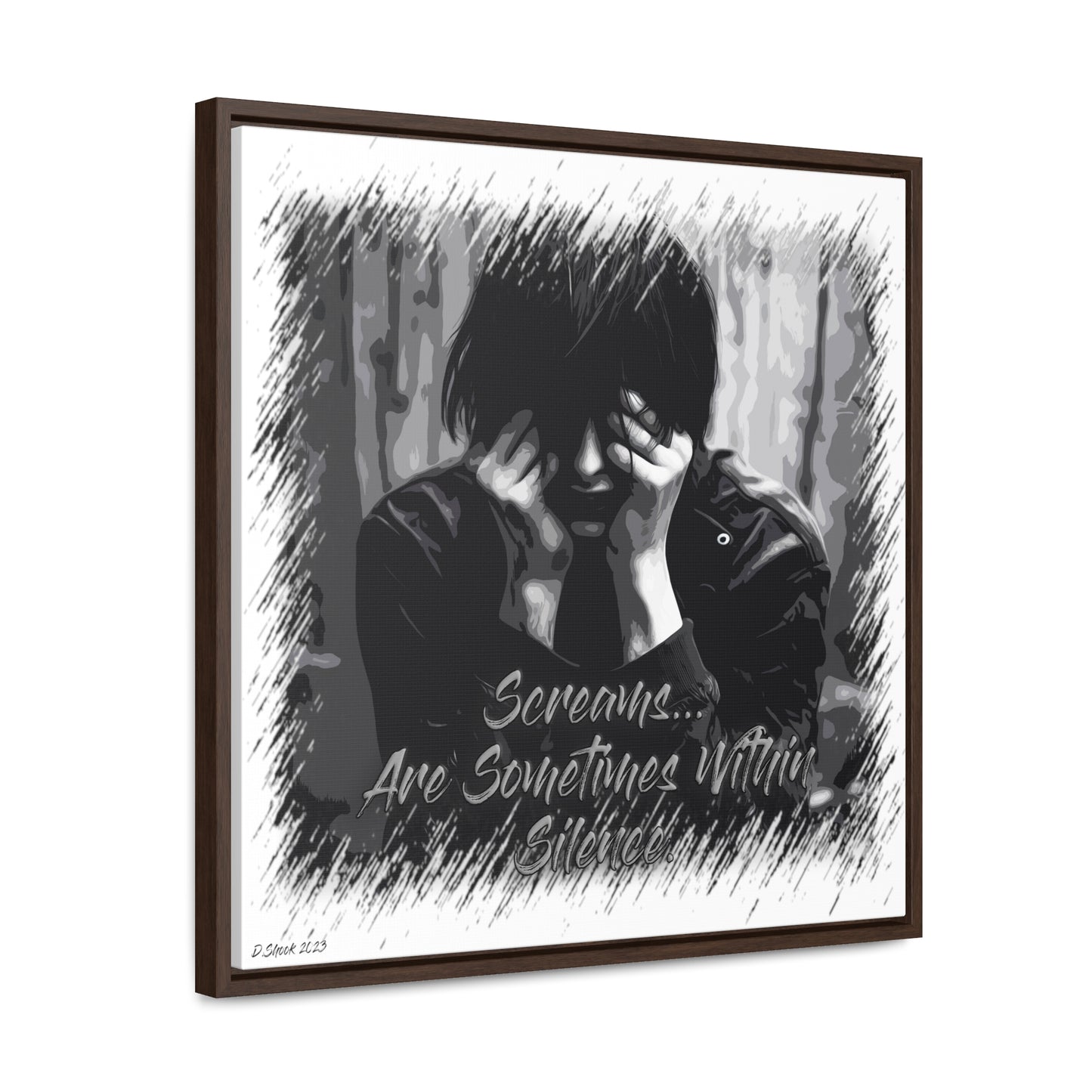 Print Title: Screams, Gallery Canvas Wraps, Square Frame