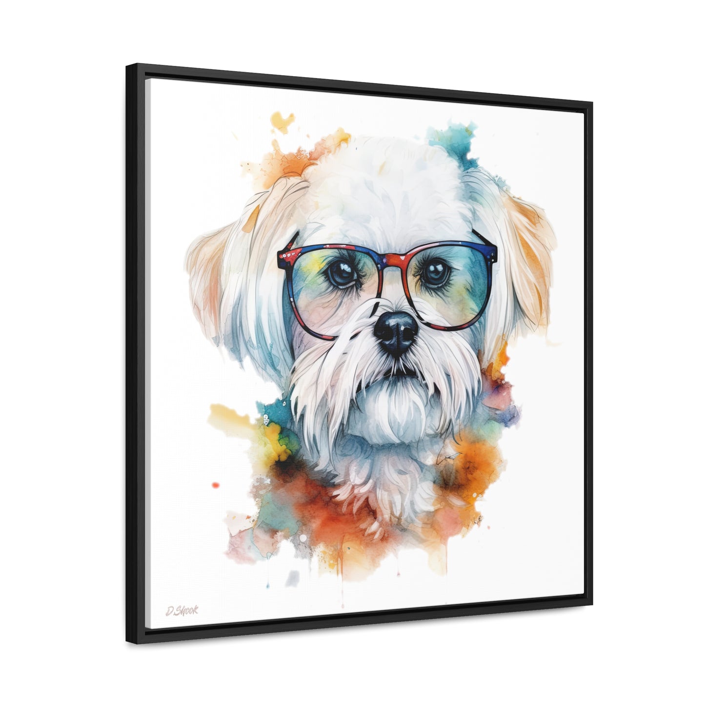 Maltese Dog 5 Gallery Canvas Wraps, Square Frame