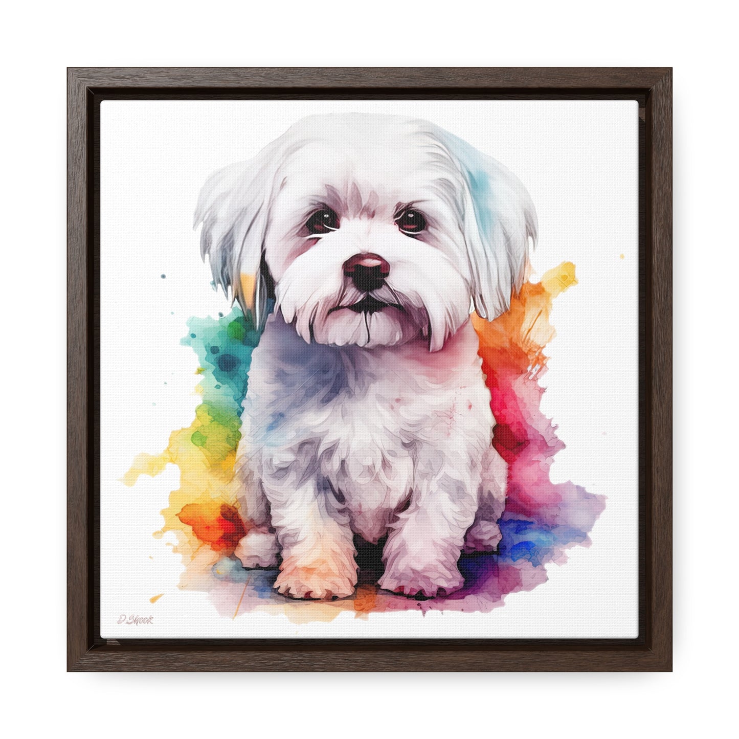 Maltese Dog 3 Gallery Canvas Wraps, Square Frame
