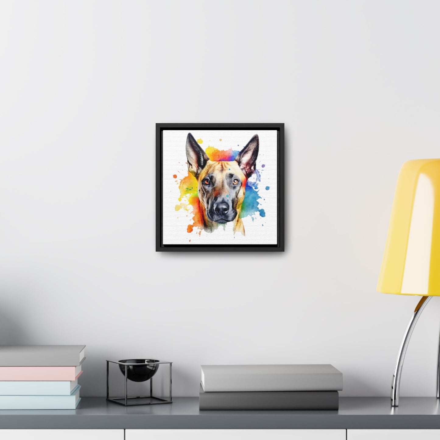Belgium Malinois 3 Gallery Canvas Wraps, Square Frame