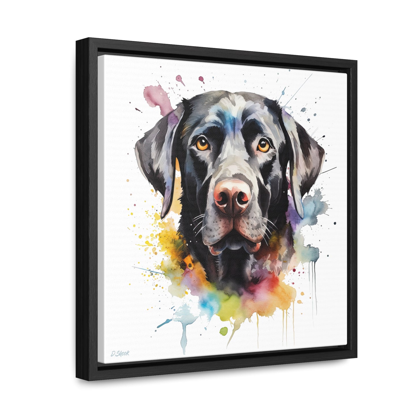 Black Lab 6 Gallery Canvas Wraps, Square Frame