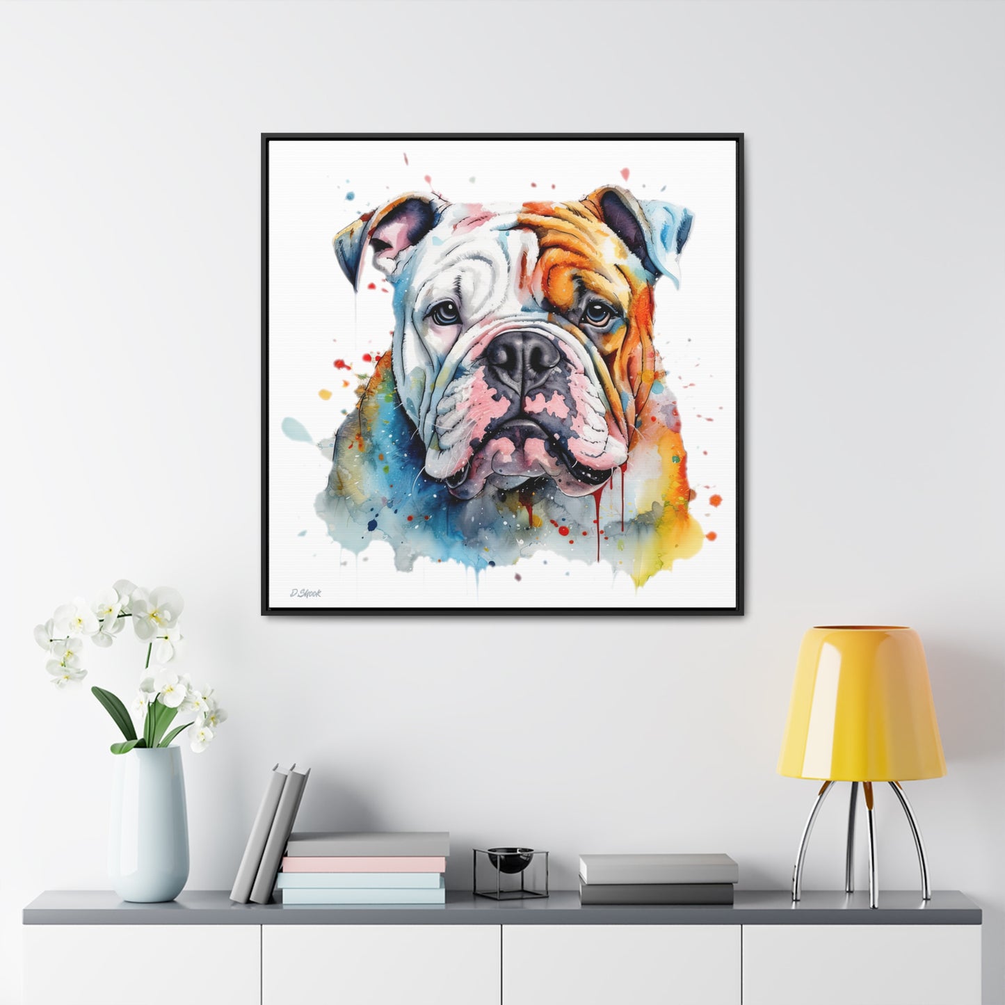 bulldog 3 Gallery Canvas Wraps, Square Frame