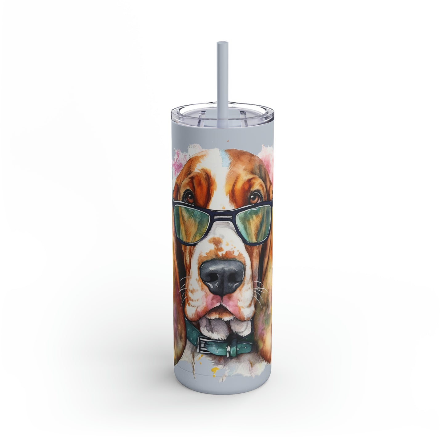 Basset Hound 6 Maars Maker Skinny Matte Tumbler, 20oz