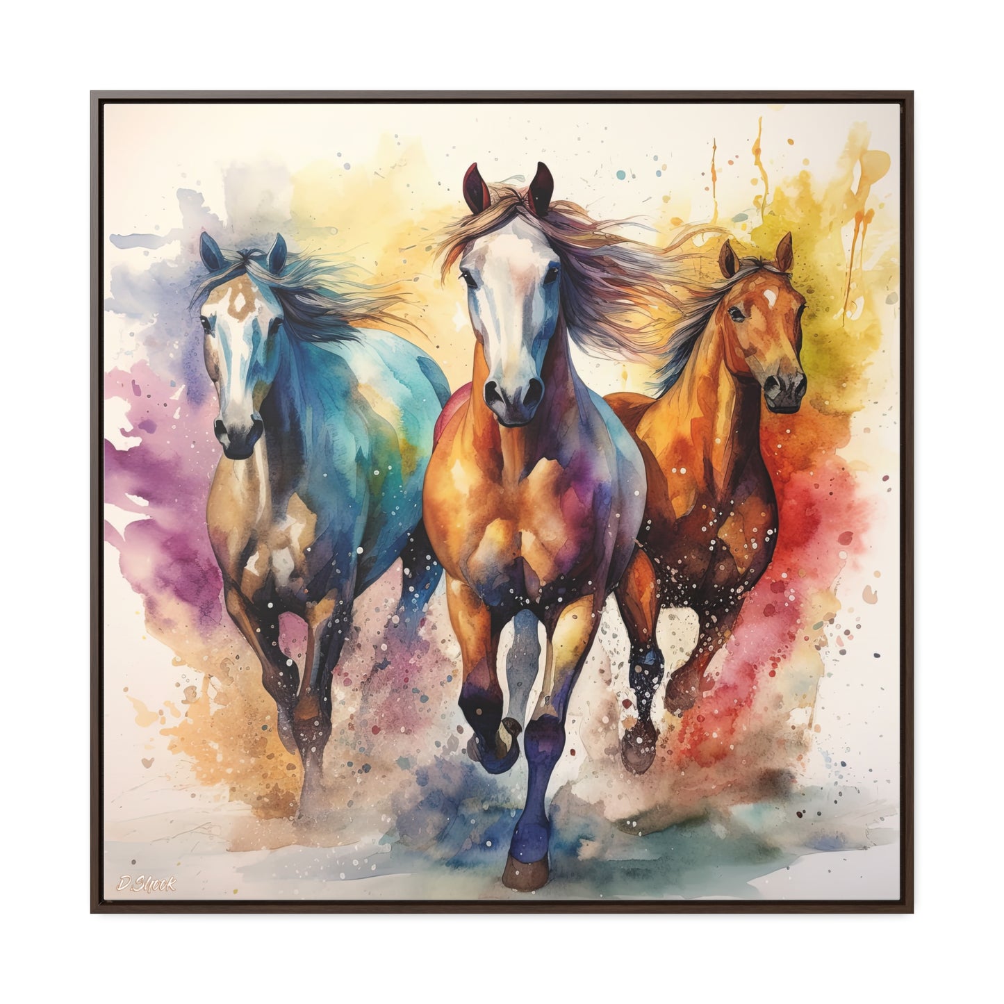 Horse Rescue 8 Gallery Canvas Wraps, Square Frame