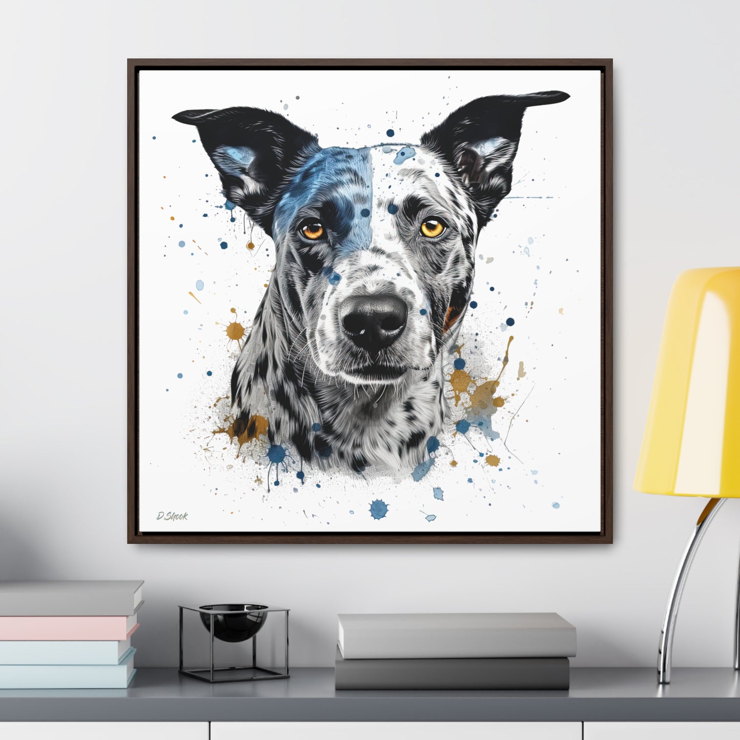 Blue Heeler 4 Gallery Canvas Wraps, Square Frame