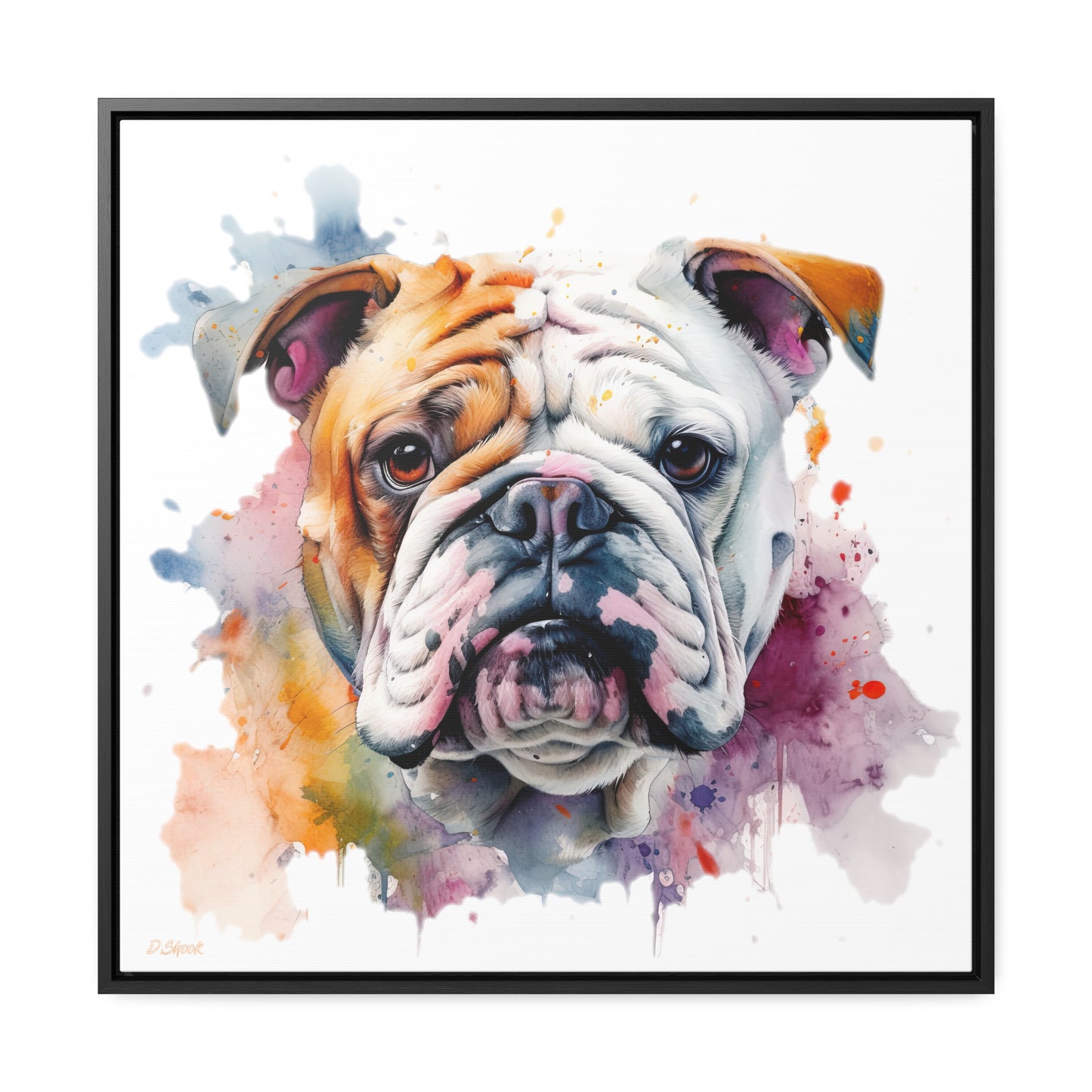 bulldog 1 Gallery Canvas Wraps, Square Frame