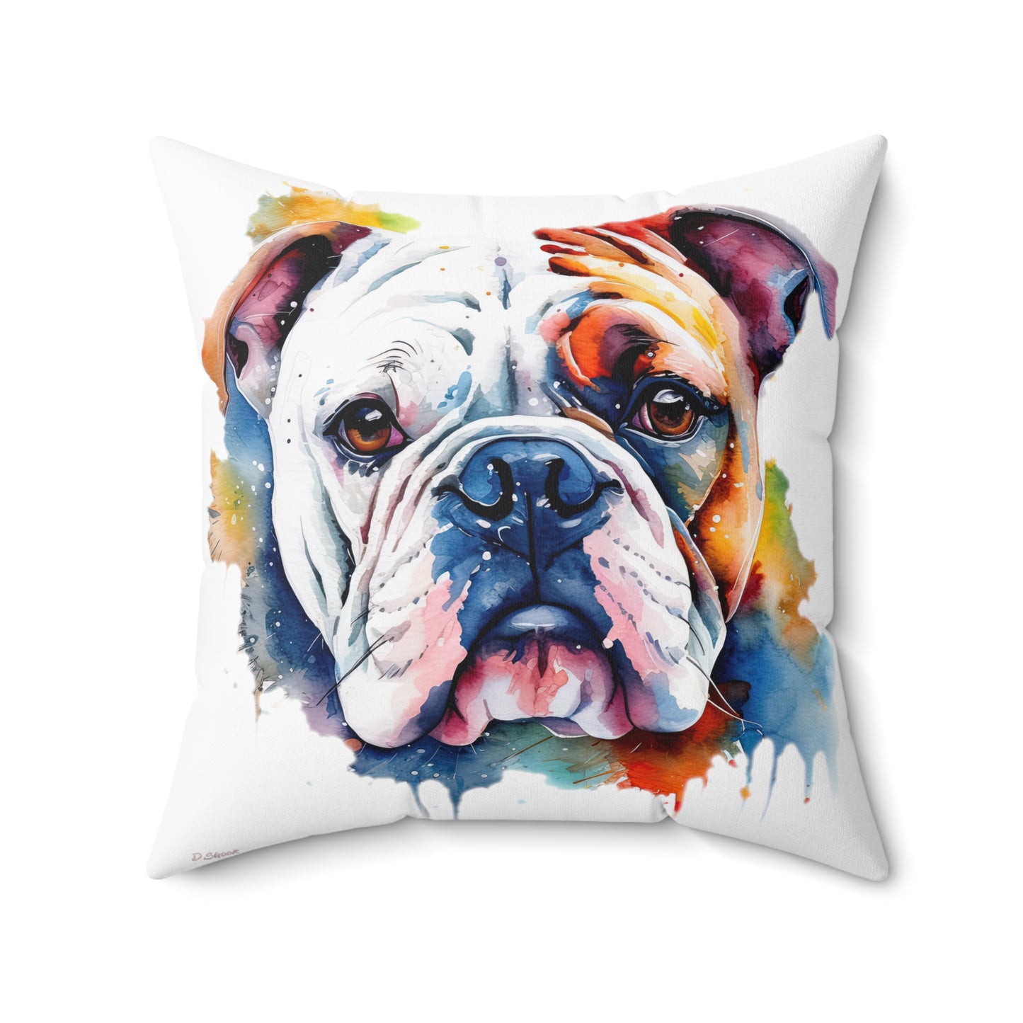 Bulldog 4 Spun Polyester Square Pillow